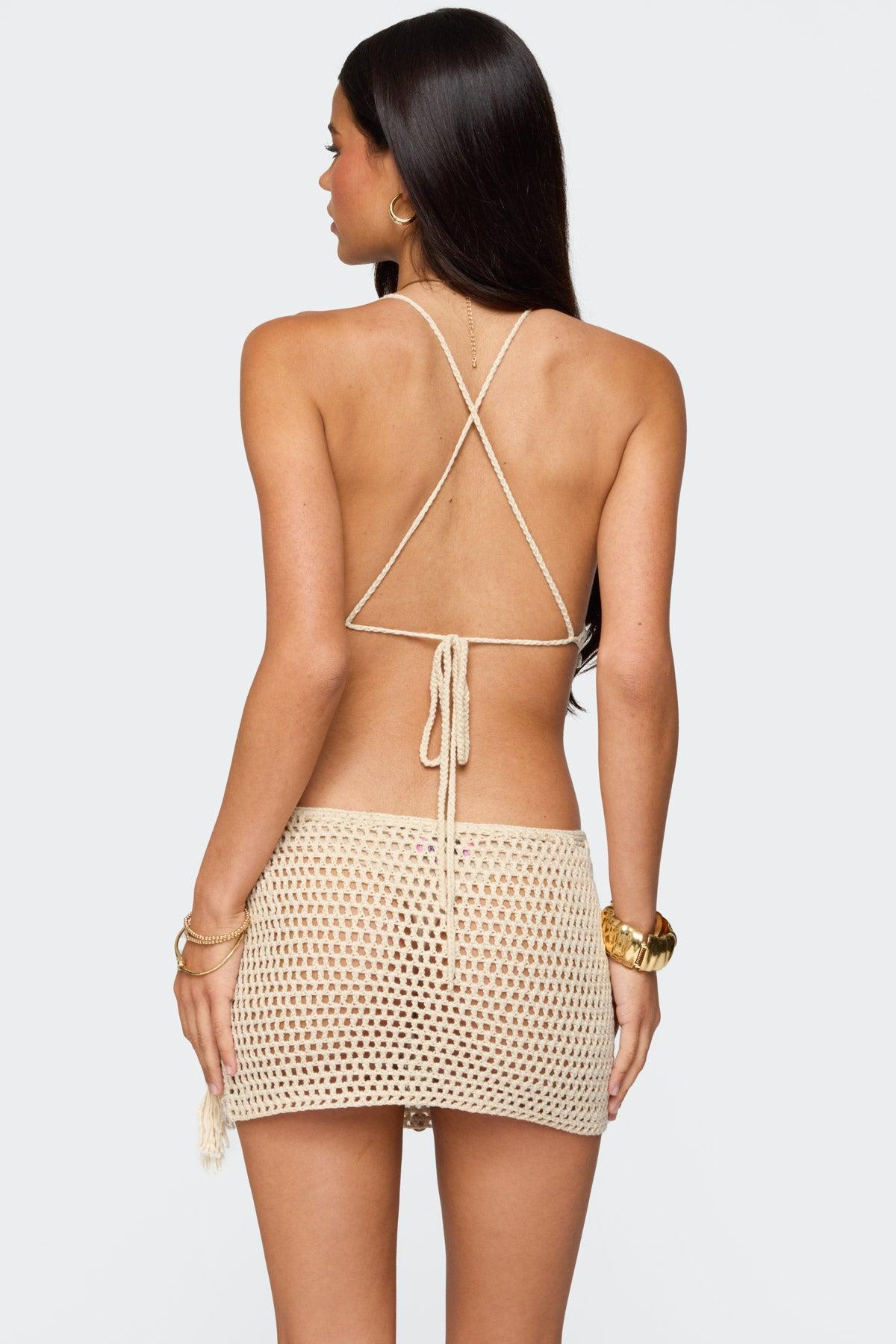 Alora Iridescent Crochet Backless Top Product Image