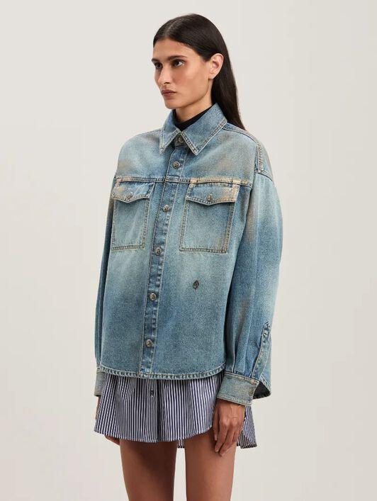 COATED DENIM SHIRT Product Image
