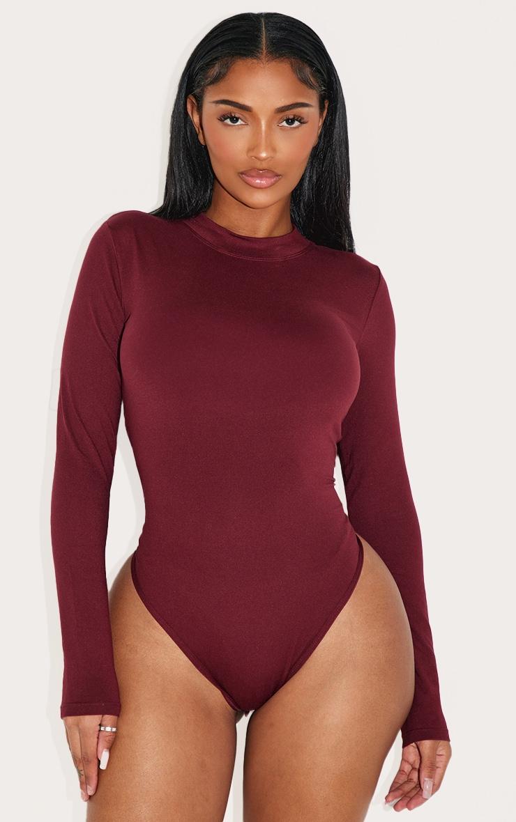 Shape Burgundy Sculpted Long Sleeve Bodysuit Product Image