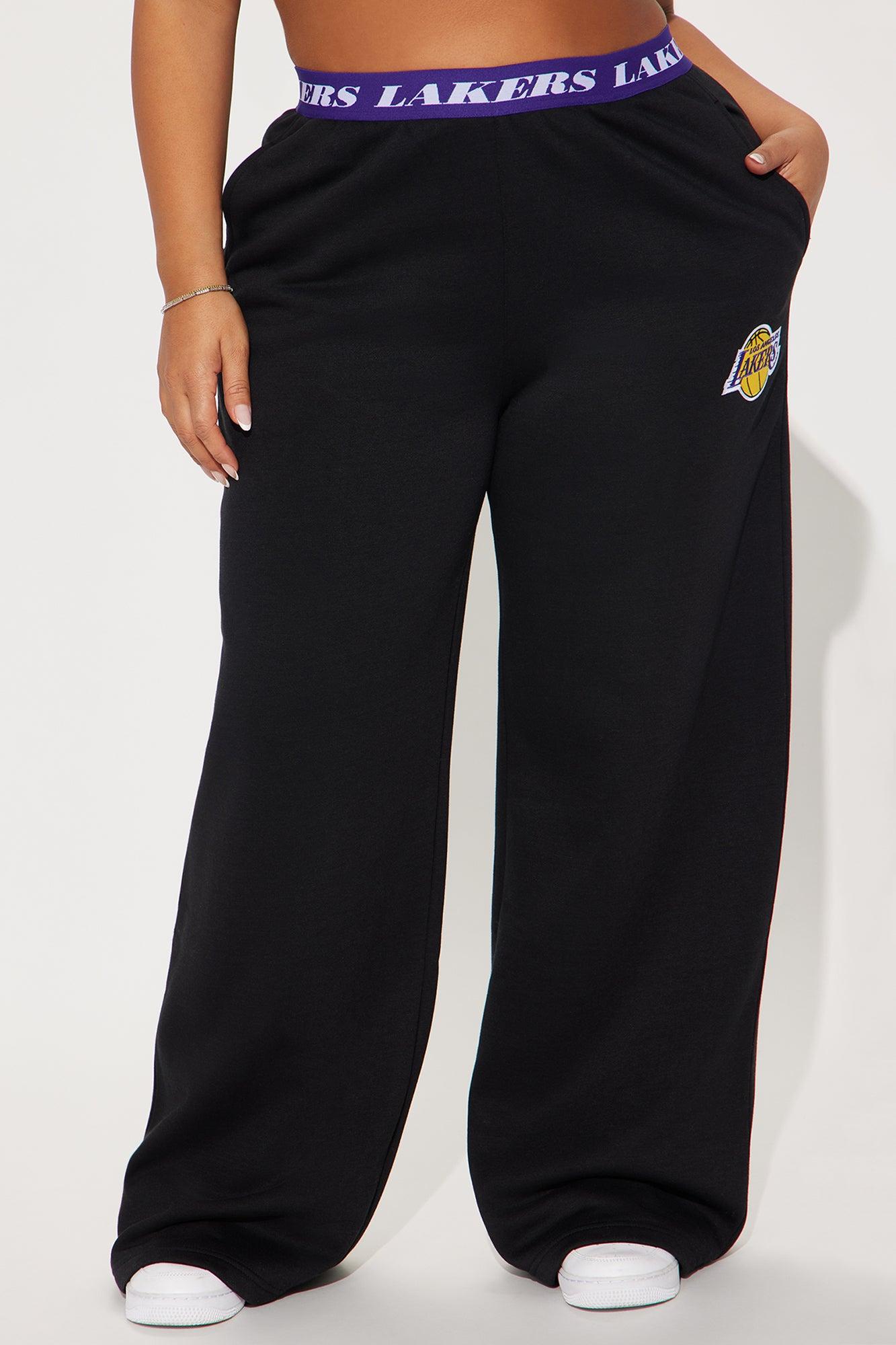 Lakers Free Throw Wide Leg Pant - Black Product Image