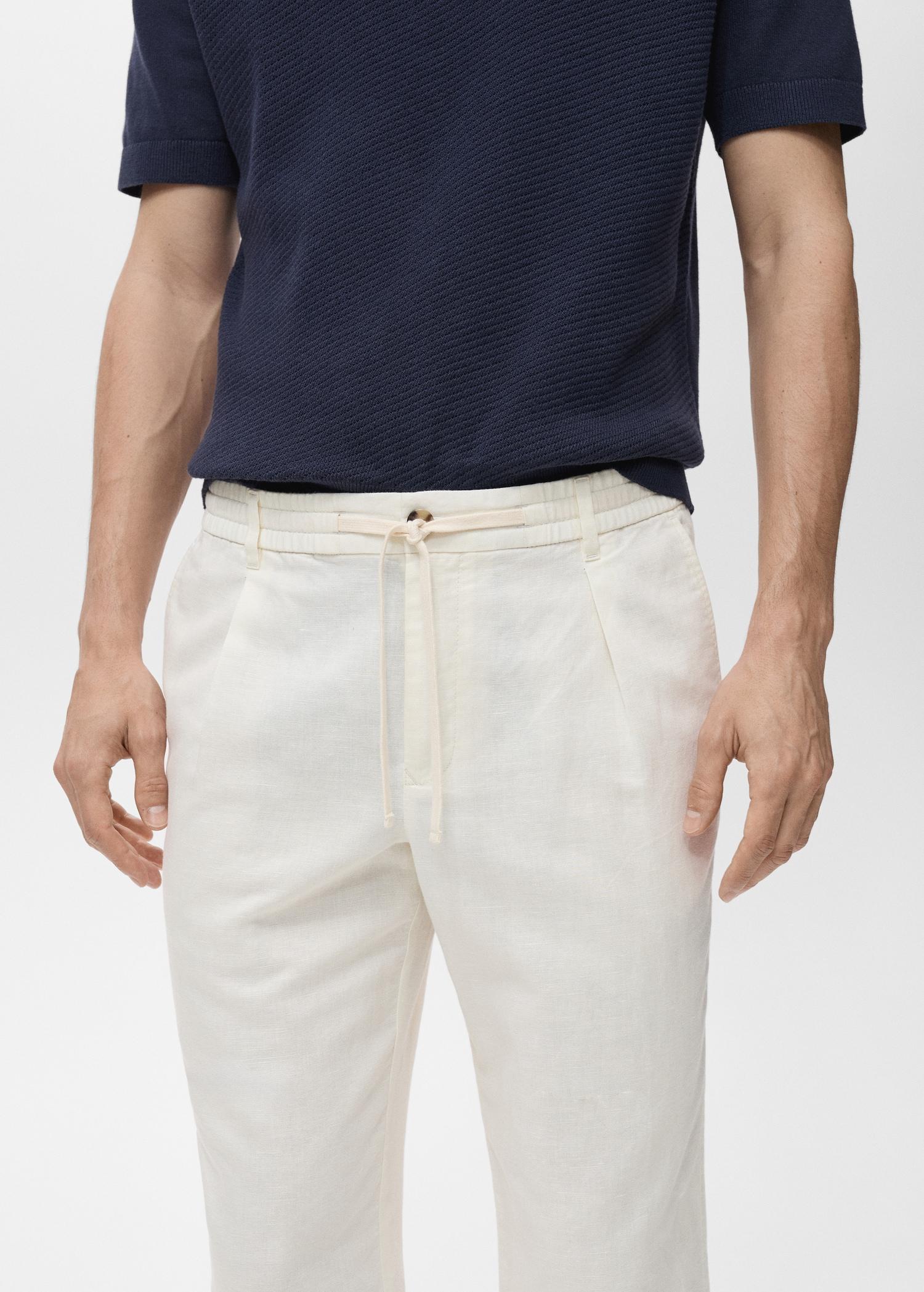 Slim-fit pants with drawstring - Men | MANGO USA Product Image