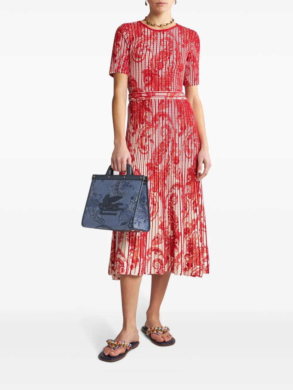 paisley-print pleated midi skirt Product Image