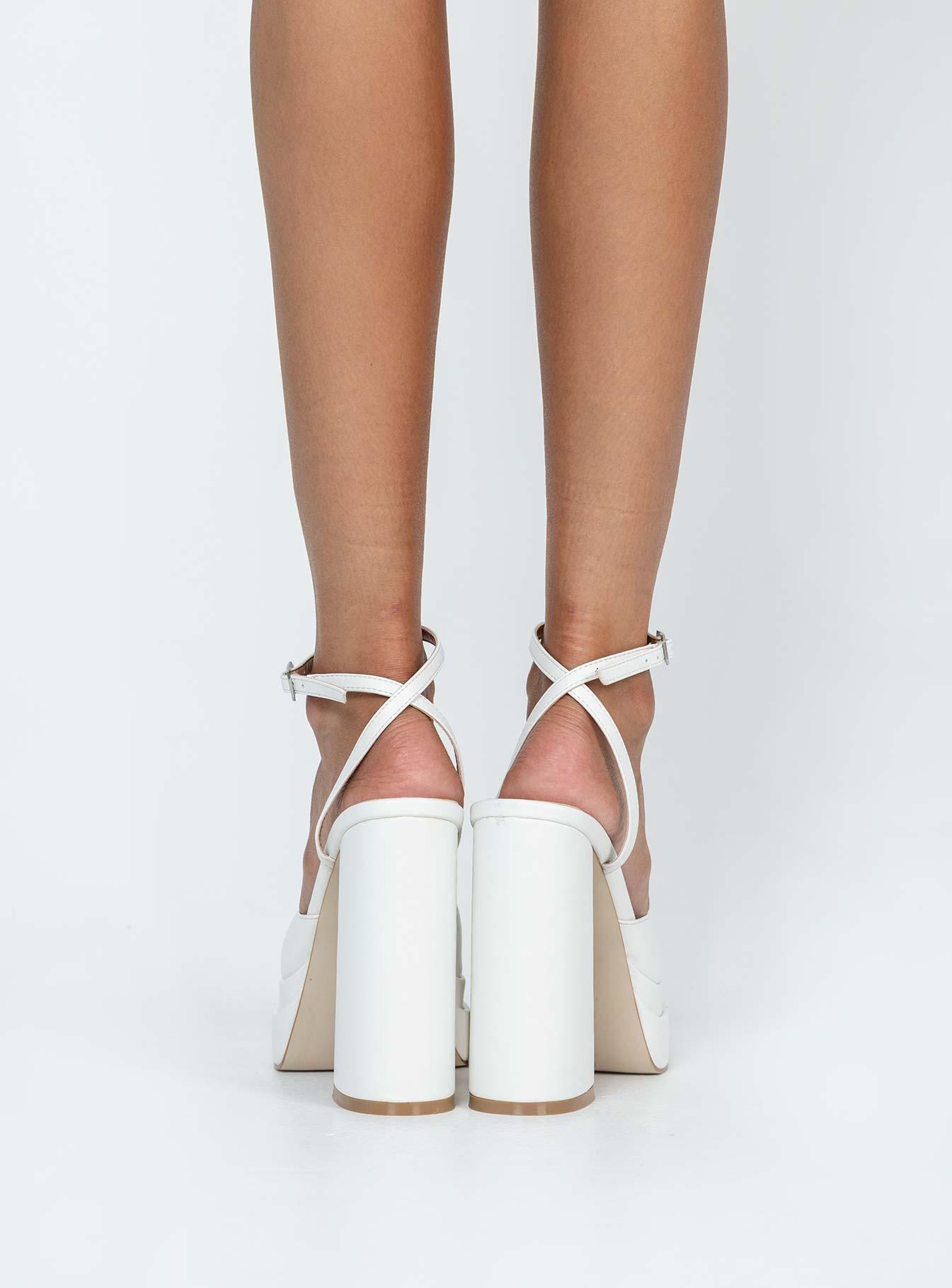 Alto Platform Heels Matte White Product Image