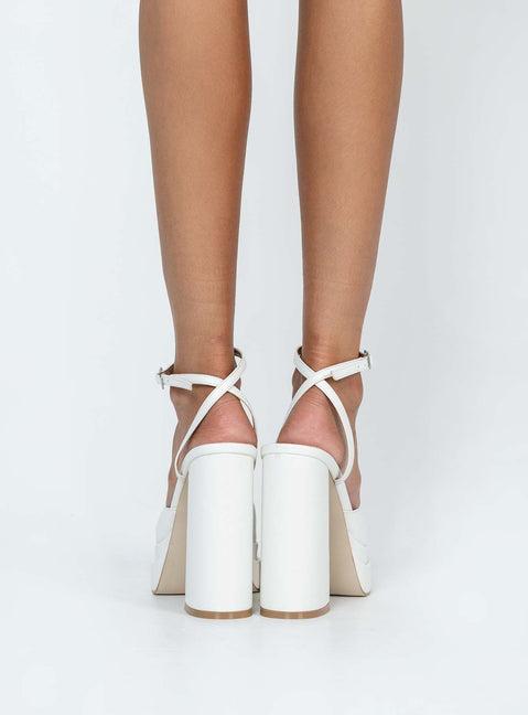 Alto Platform Heels Matte White Product Image