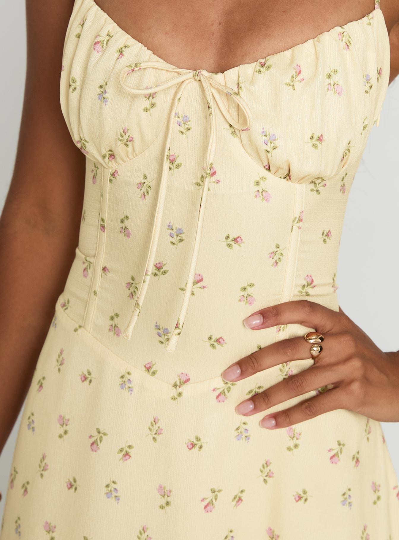 Members Only Maxi Dress Yellow Floral Product Image