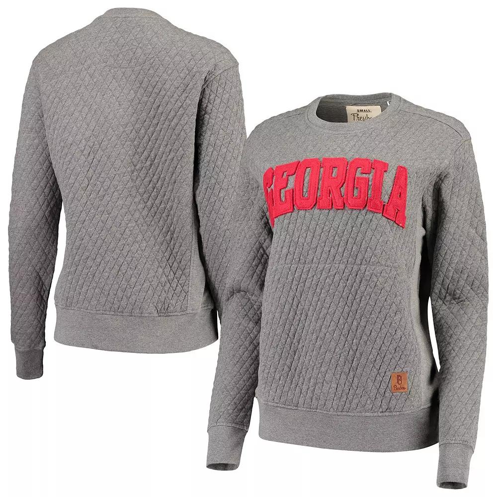 Women's Pressbox Heather Charcoal Georgia Bulldogs Moose Quilted Pullover Sweatshirt, Size: 2XL, Grey Product Image