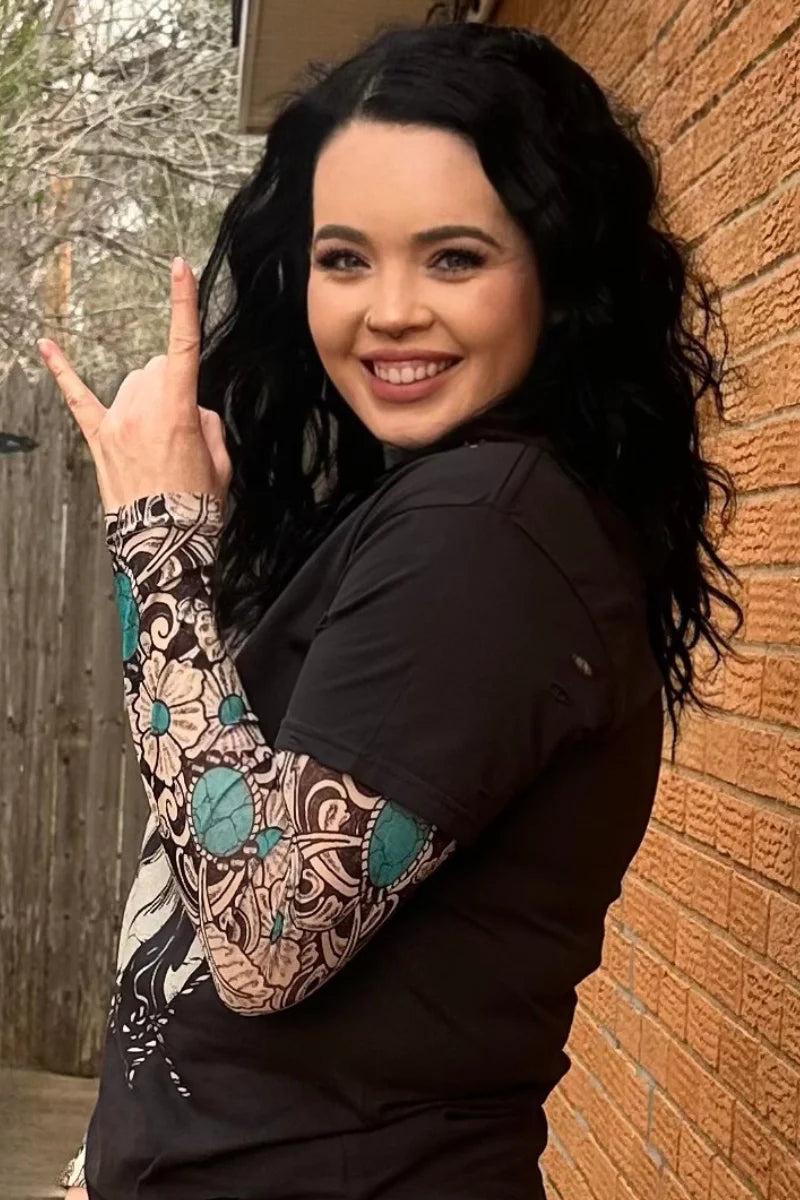 Sterling Kreek Tattoos On This Town Mesh Top Product Image