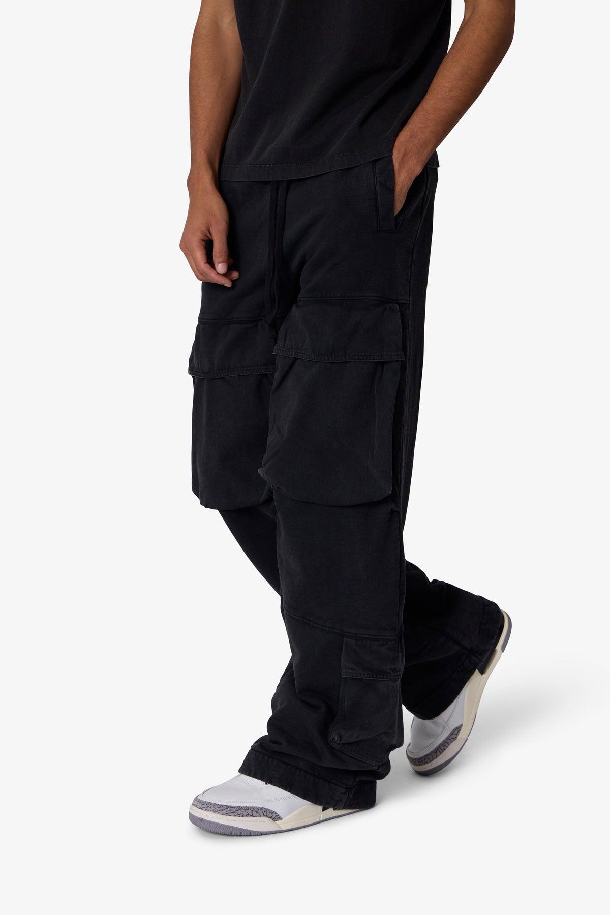 Front Cargo Sweatpants - Washed Black Product Image