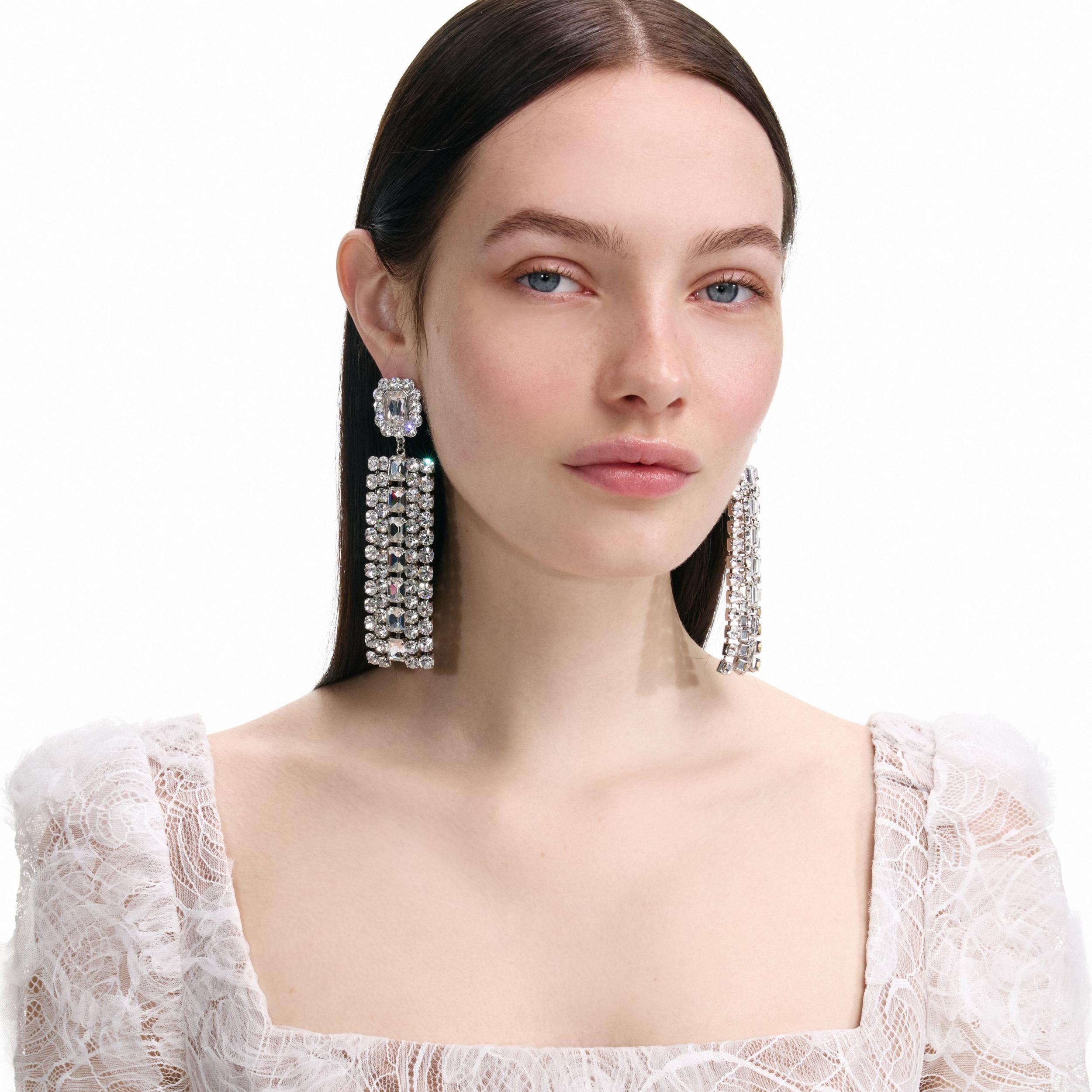 Multi Crystal Droplet Earrings Product Image