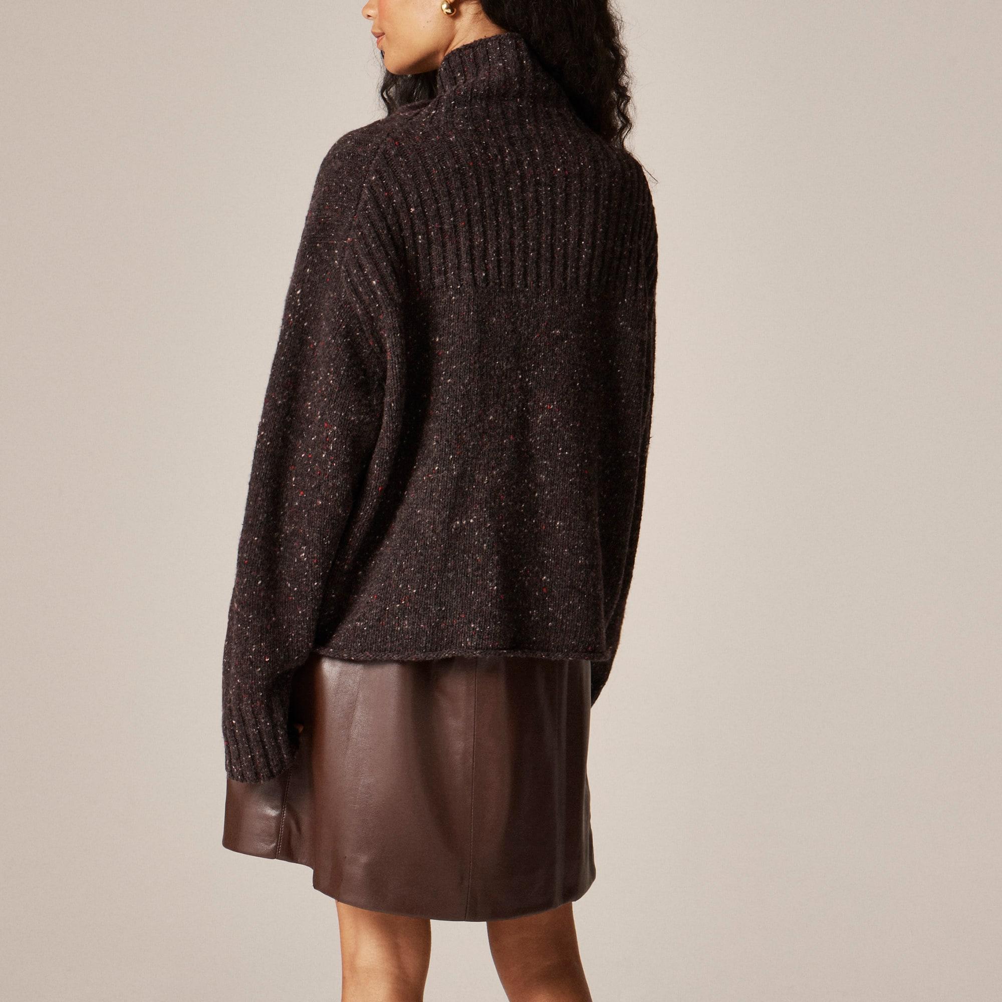 Ribbed turtleneck sweater in donegal wool blend Product Image