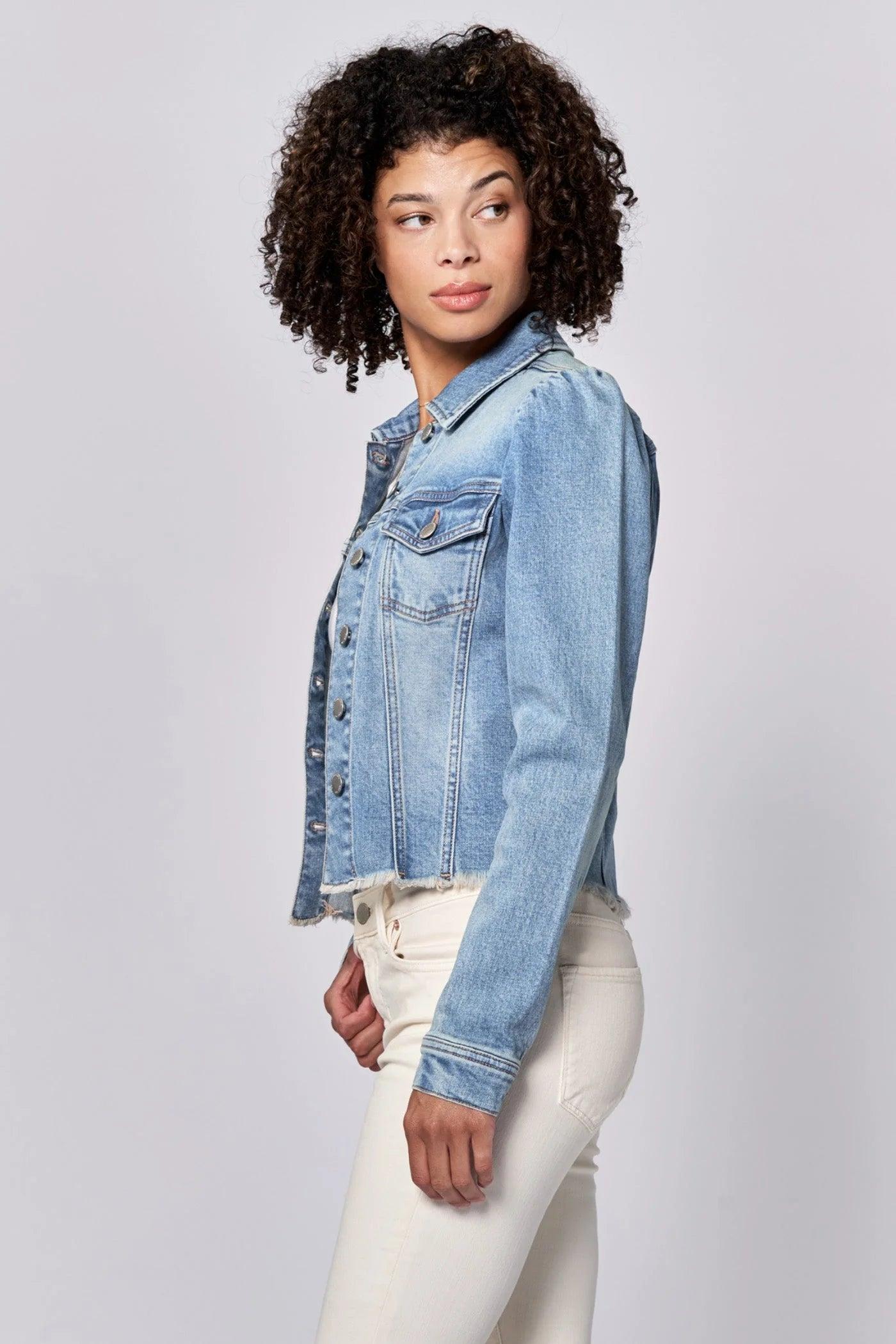Roselyn Cropped Denim Jacket Product Image
