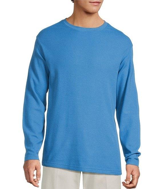 Roundtree & Yorke Long Sleeve Solid Waffle Crewneck Pullover Product Image