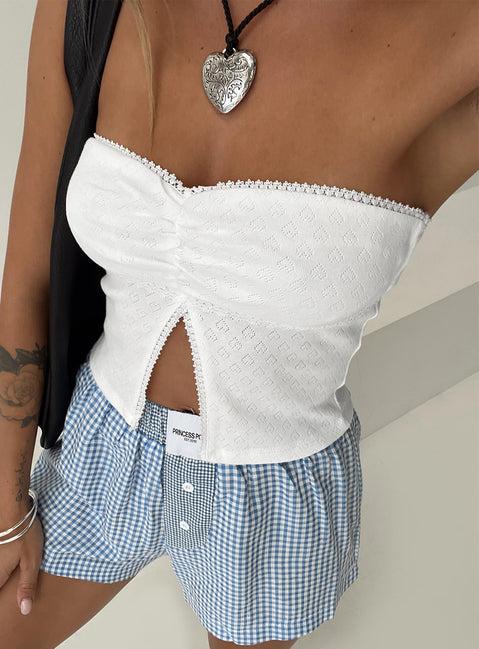 Brekke Strapless Top White Product Image
