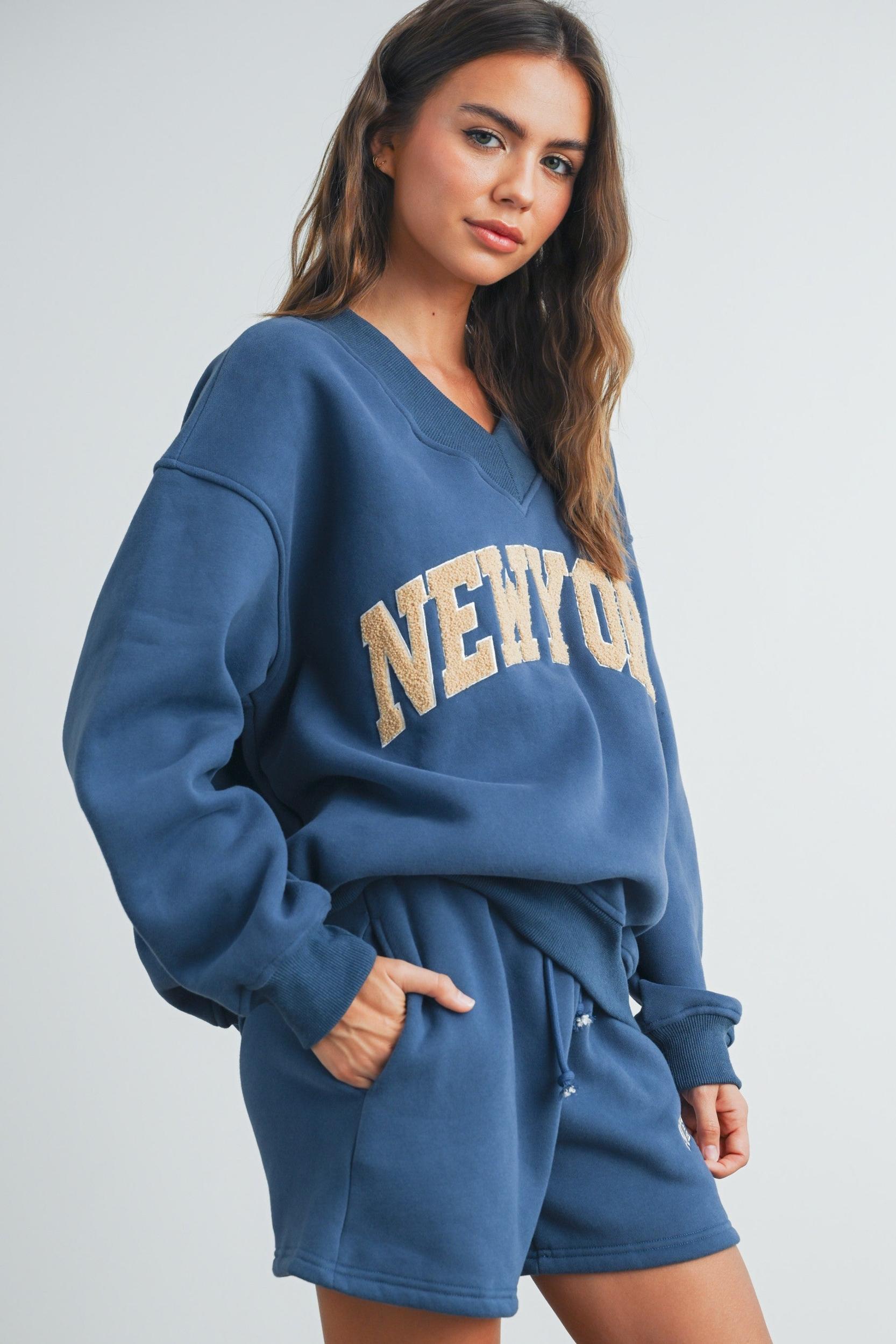 New York V Neck Sweatshirt Product Image