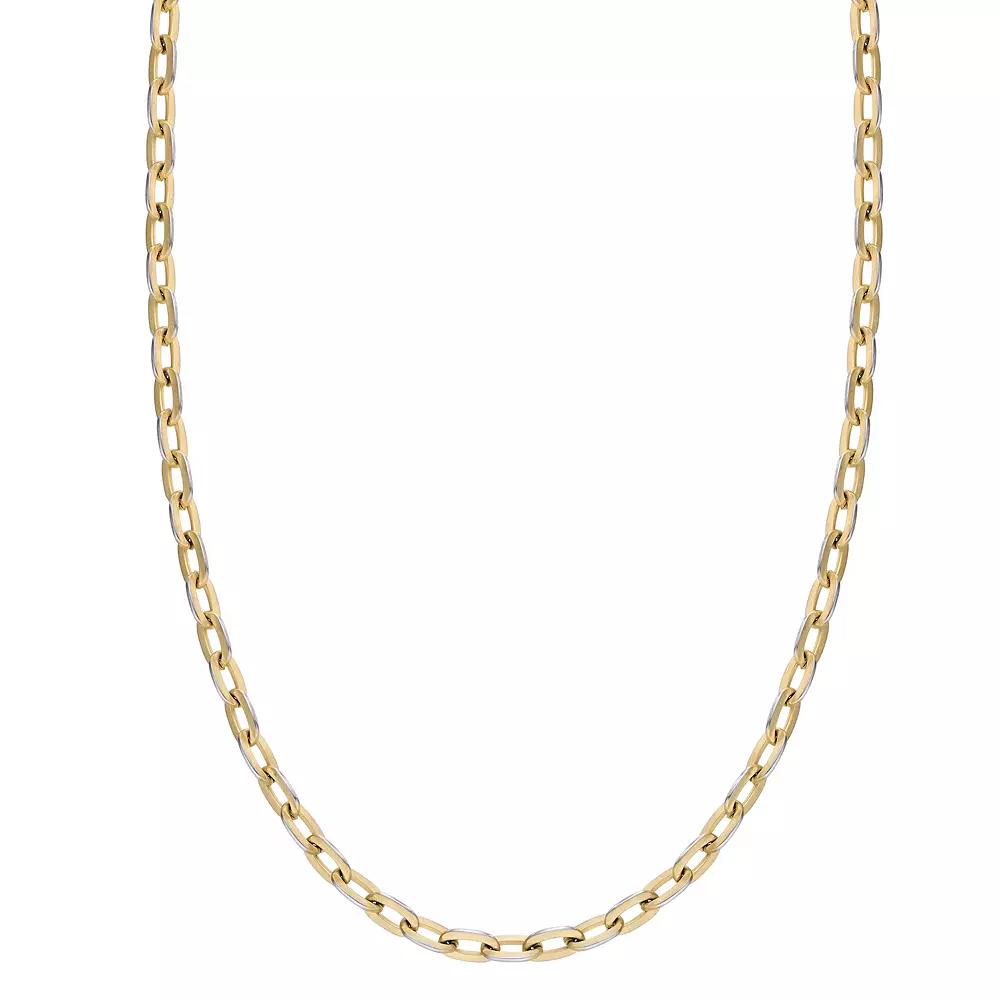 Mens LYNX Stainless Steel Chain Necklace Gold Tone Product Image