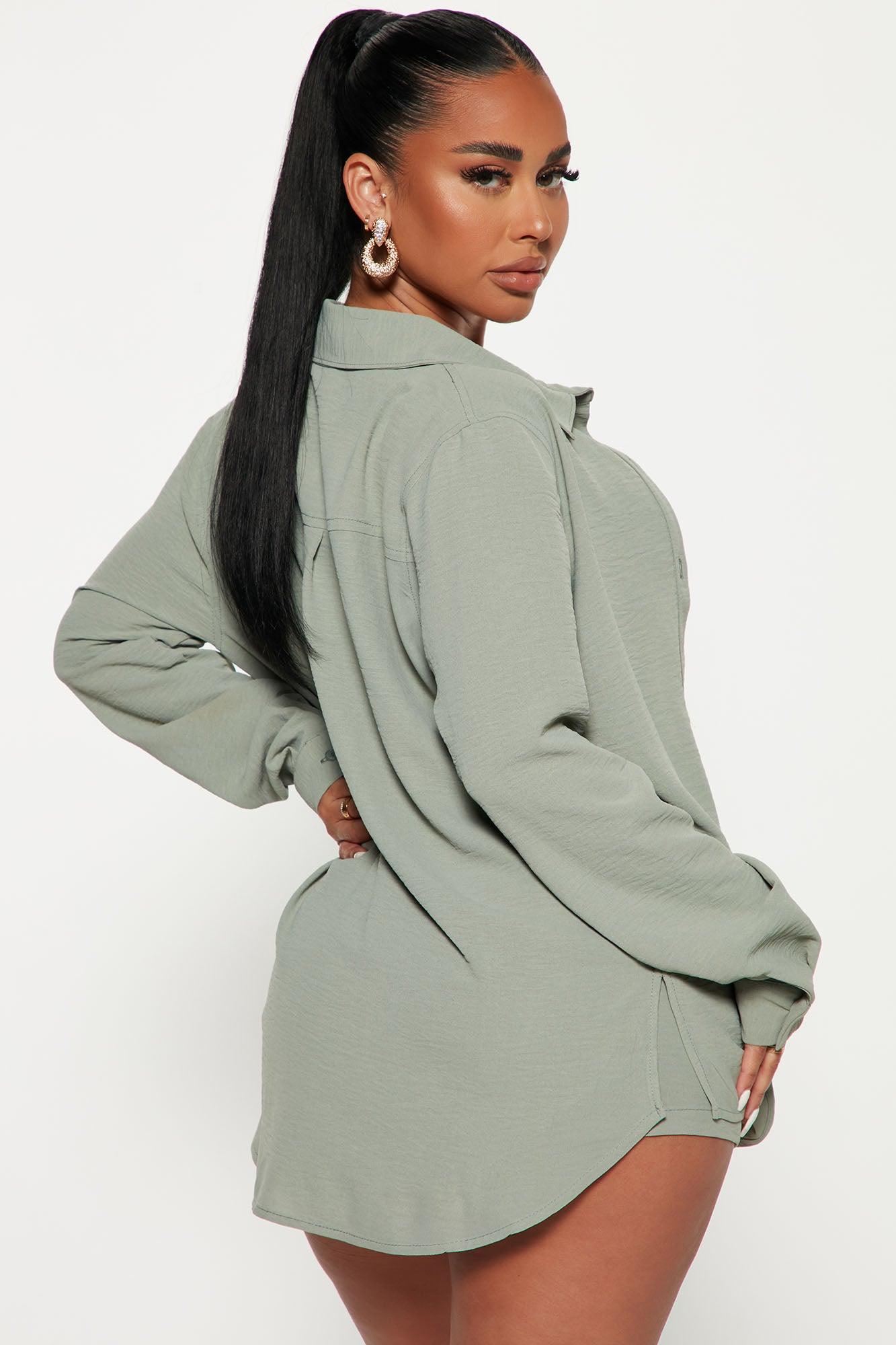 Casual Brunch Short Set - Sage Product Image