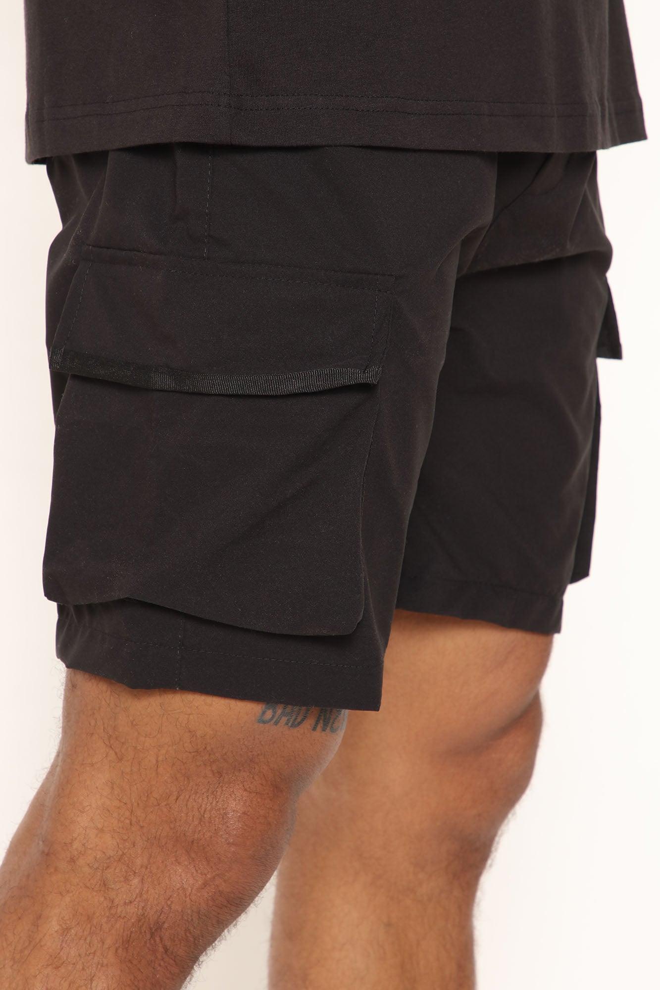 On The Go Nylon Cargo Short - Black Product Image