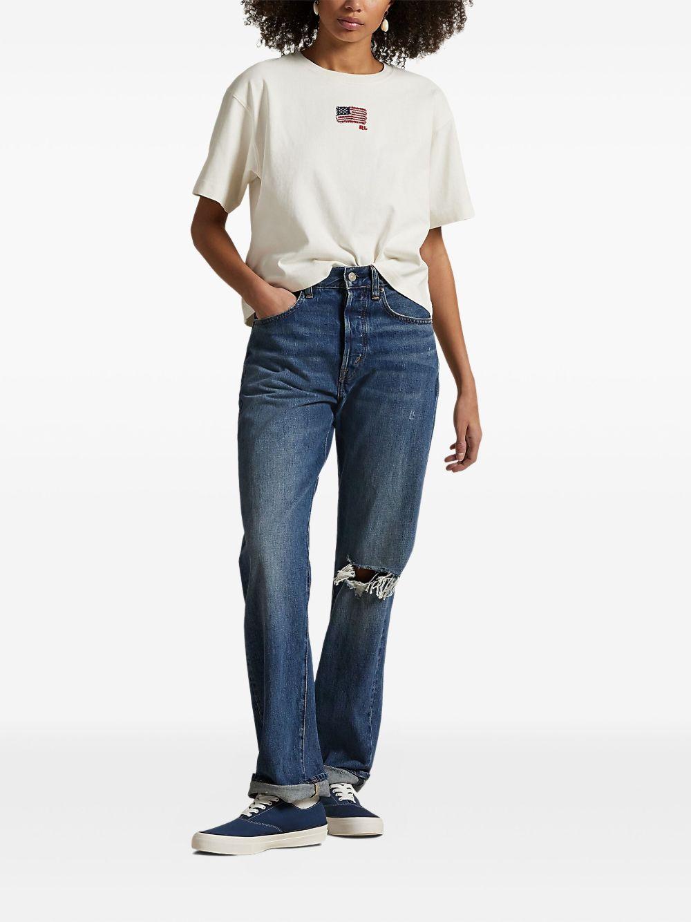 flag-embroidered t-shirt Product Image