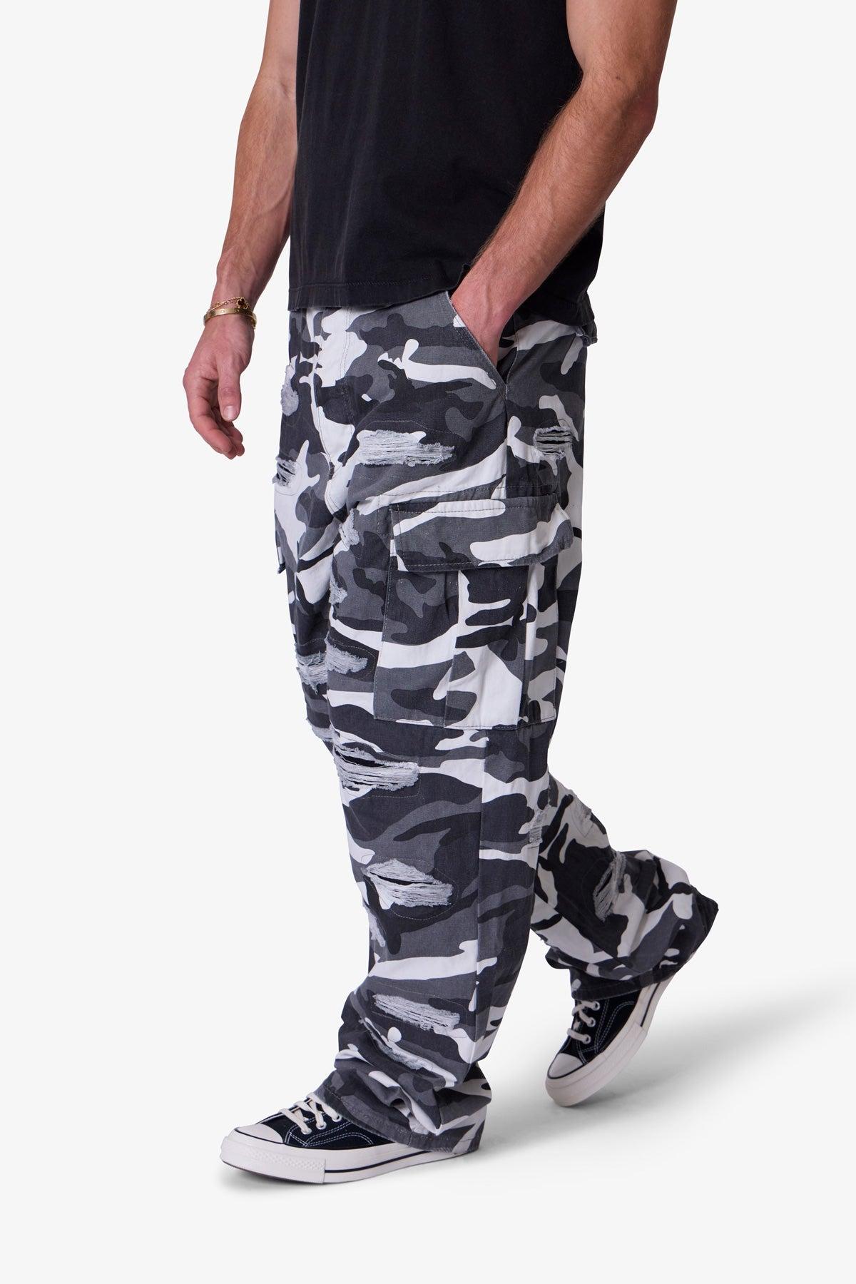 Ultra Baggy Skated Cargo Pants - Black/White Product Image