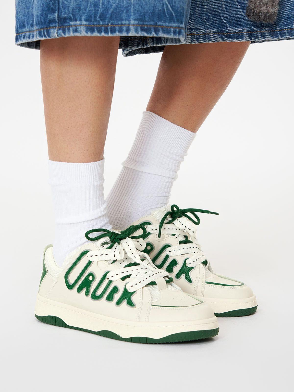 StarryClimb Double Lace Patchwork Skate Shoes Product Image