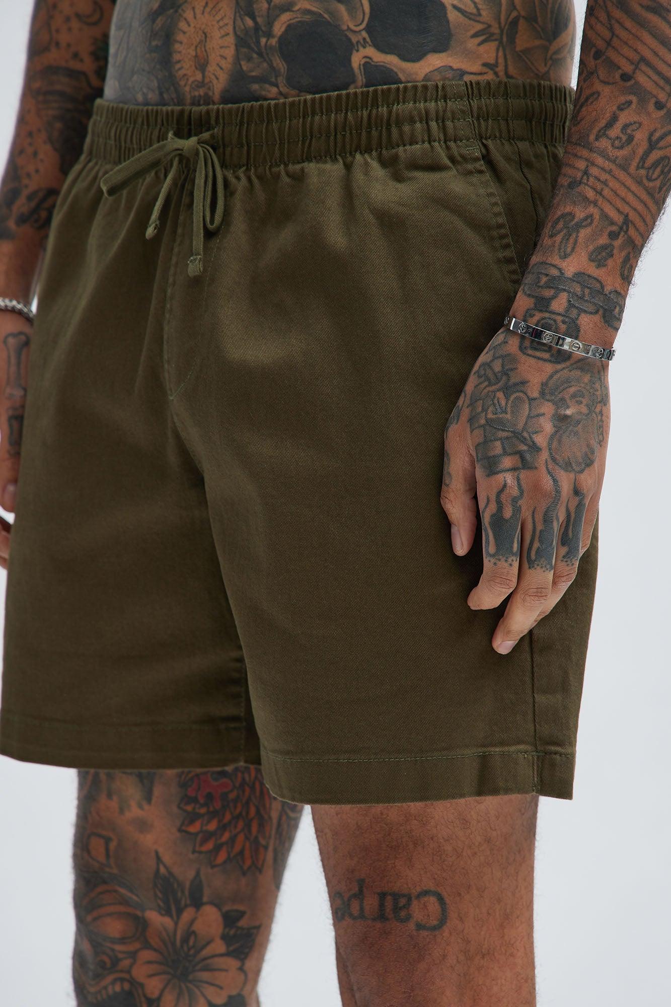 Twill Volley Shorts - Olive Product Image