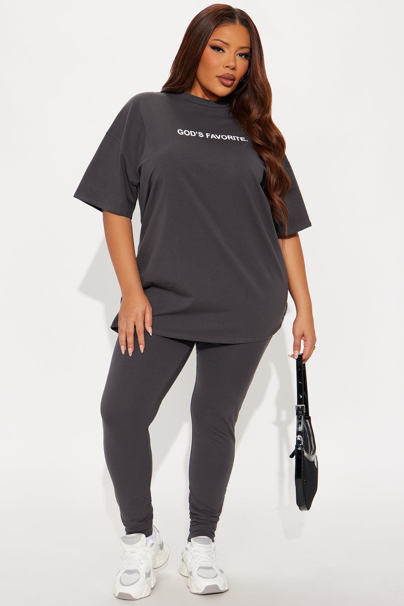 God's Favorite Legging Set - Charcoal Product Image