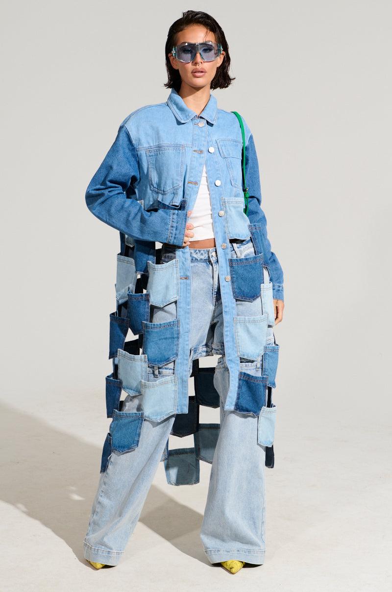 BRAXTON DENIM POCKET TRENCH Product Image