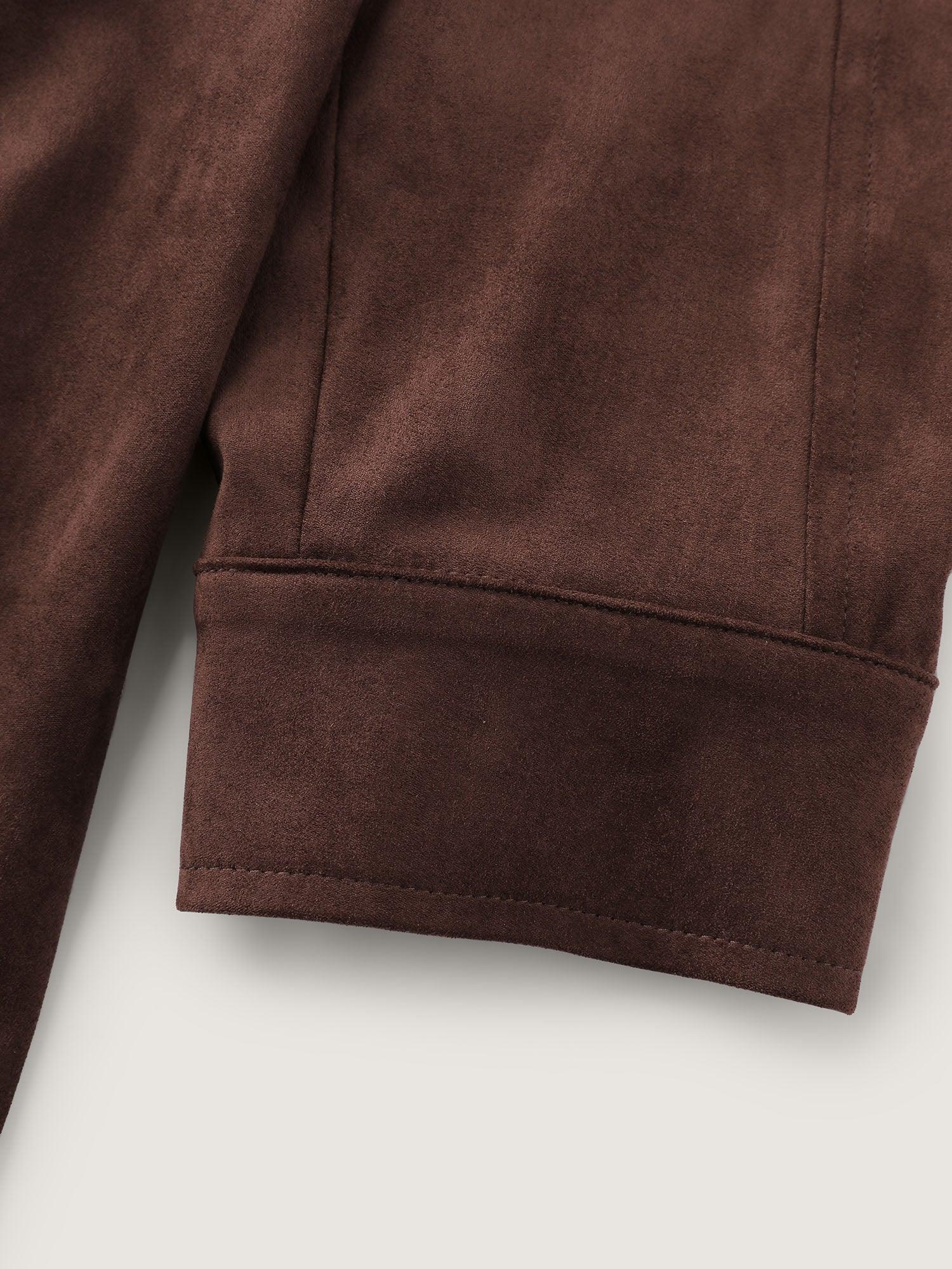 Suede Velvet Cinched-Waist Lined Jacket Female Product Image