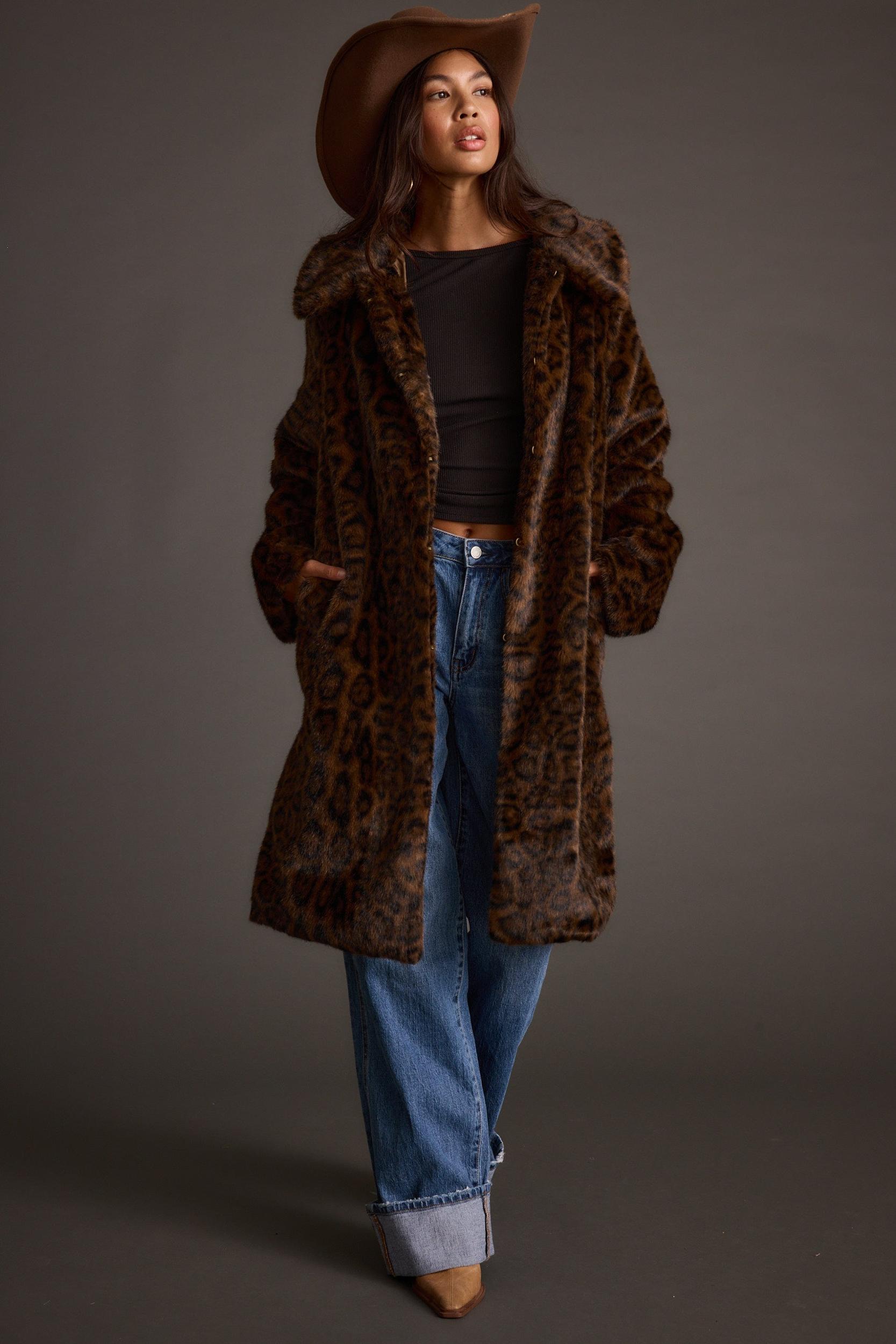 Rochelle Leopard Faux Fur Coat Product Image