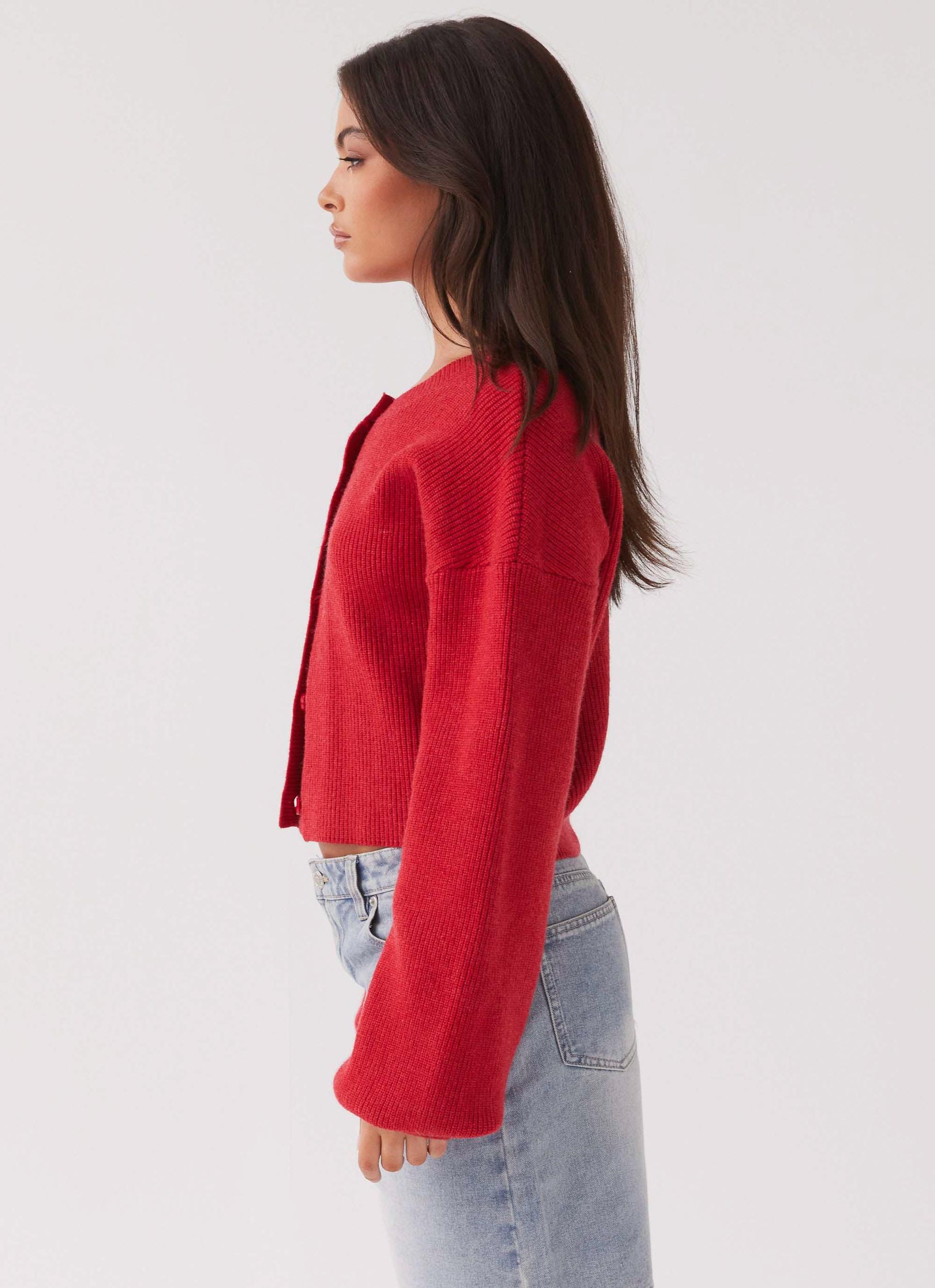 Daphne Knit Cardigan - Cherry Product Image