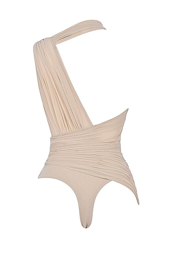 Cheyanne  ecru gathered bodysuit Product Image