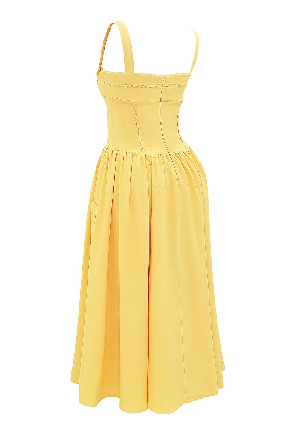 Vivien  apricot cotton midi sundress Product Image