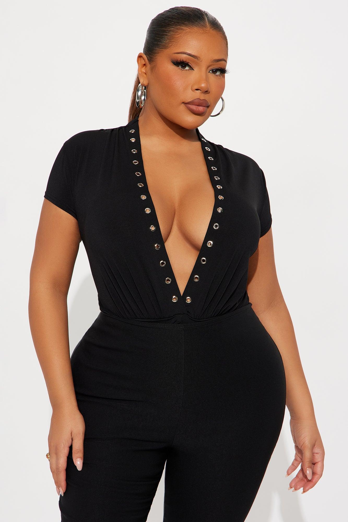 Switcheroo Ruched Short Sleeve Bodysuit - Black Female Product Image