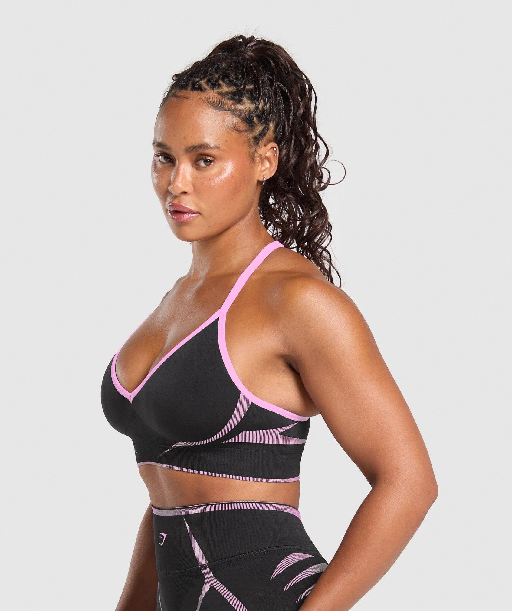 Gymshark Apex Lift  Seamless Sports Bra - Darkest Purple/Sour Pink Female Product Image