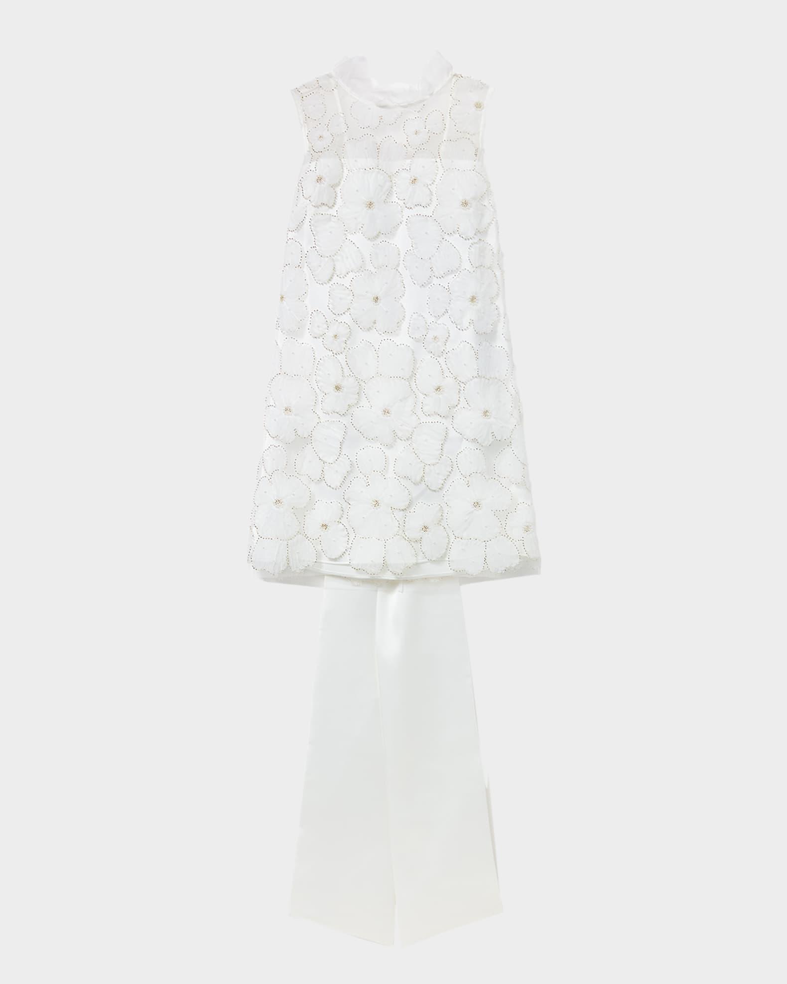 Embellished Tulle Satin Bow Mini Dress Product Image