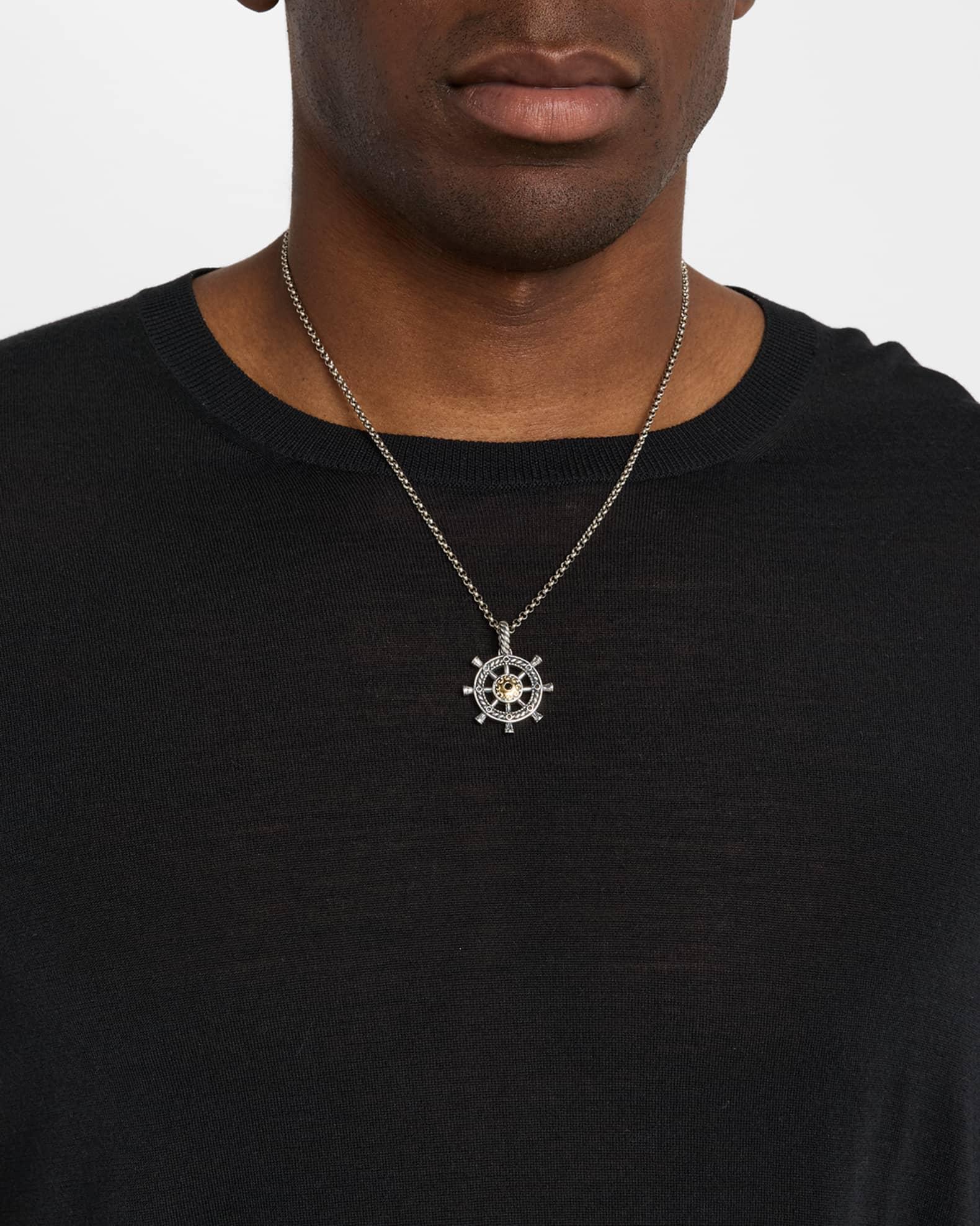 Mens Hydra Sterling Silver and 18K Gold Pendant with Spinel Product Image