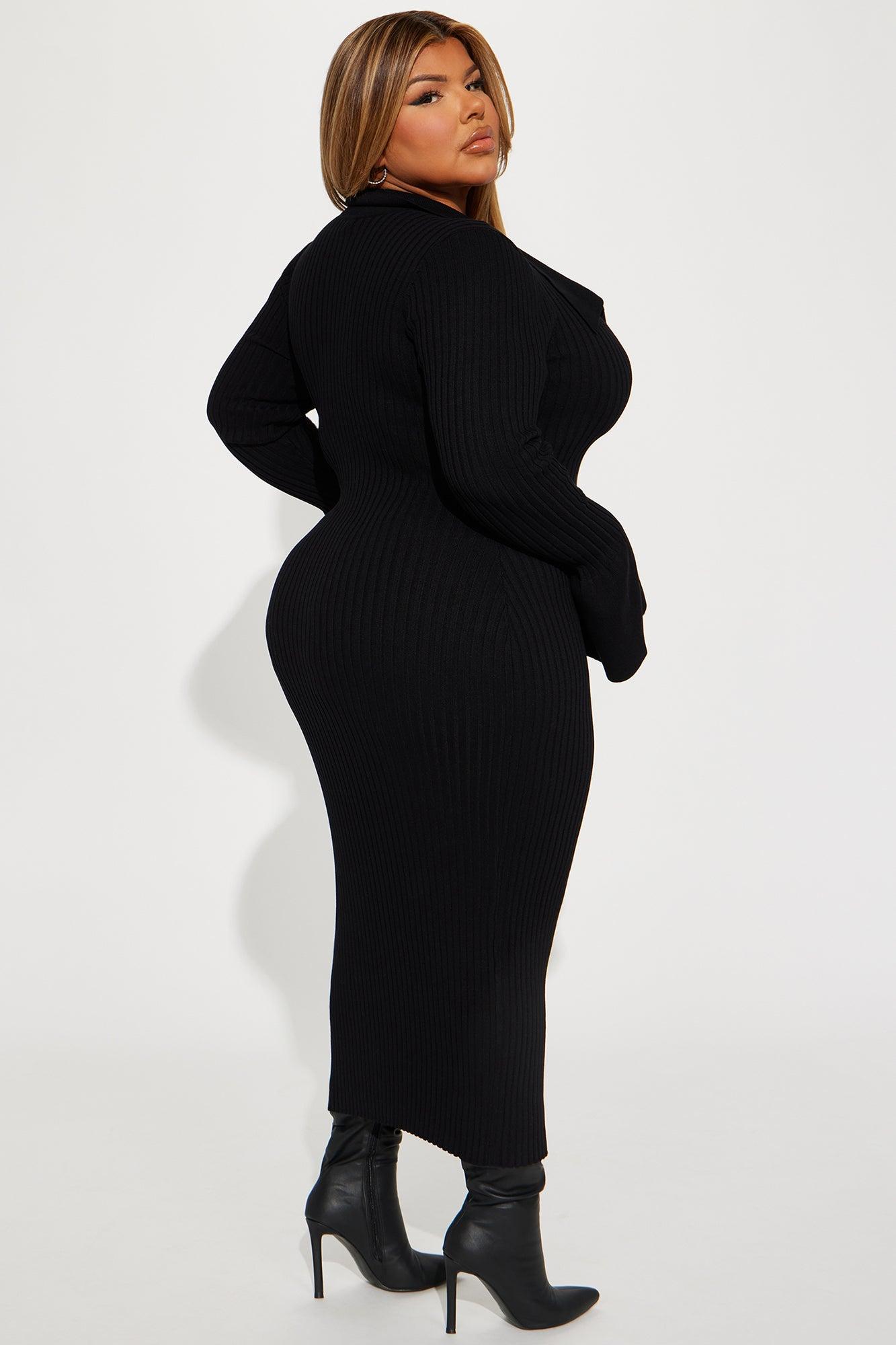 Fallon Sweater Midi Dress - Black Female Product Image