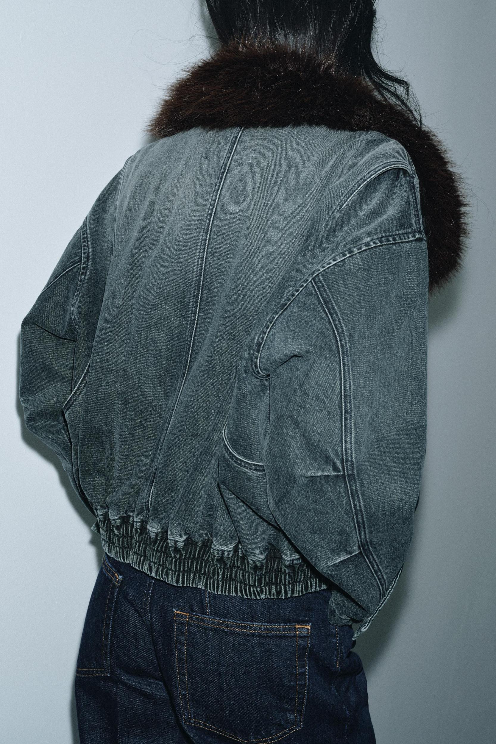 ZW COLLECTION DENIM BOMBER JACKET Product Image