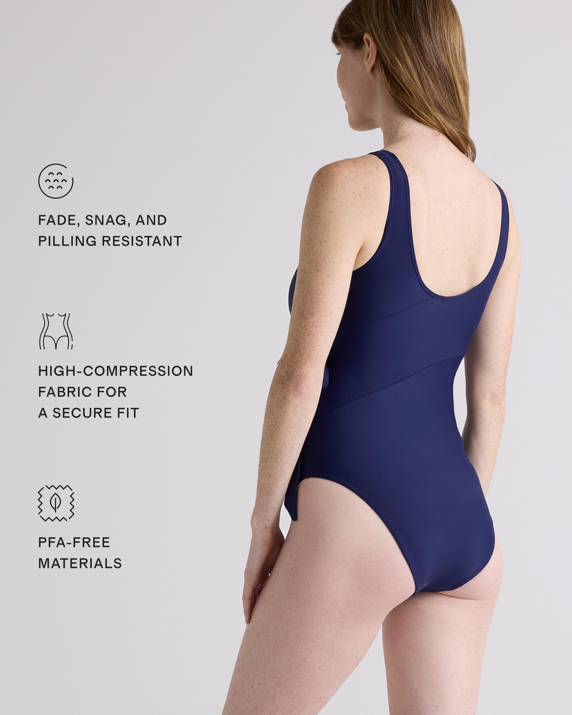 Quince | Women's Italian Maternity Wrap One-Piece Swimsuit 78% Recycled Polyamide, 22% Spandex Product Image