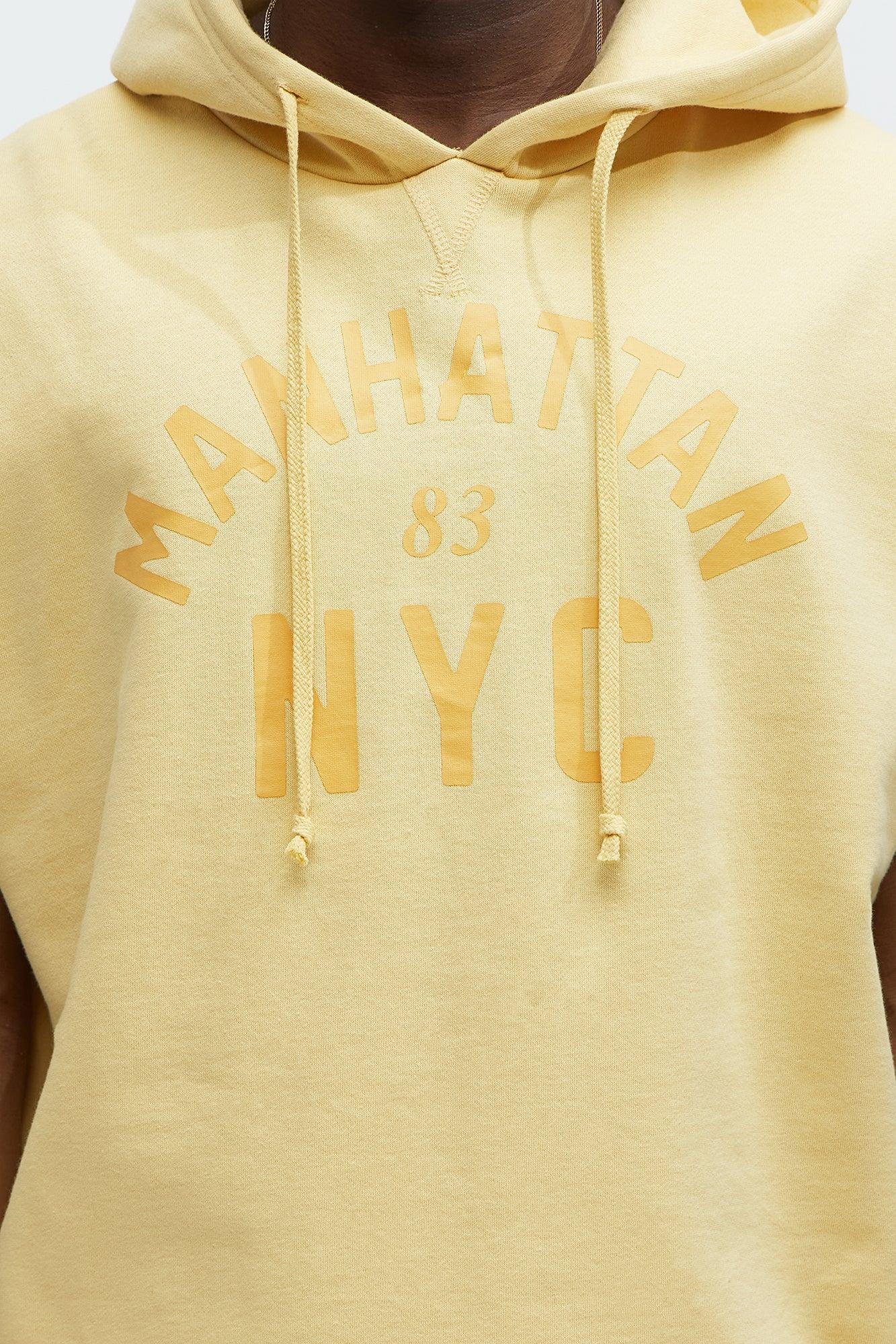 Manhattan Sleeveless Hoodie - Yellow Product Image