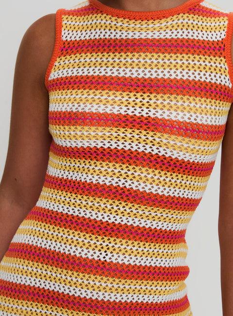 Oxygen Mini Dress Orange Stripe Product Image