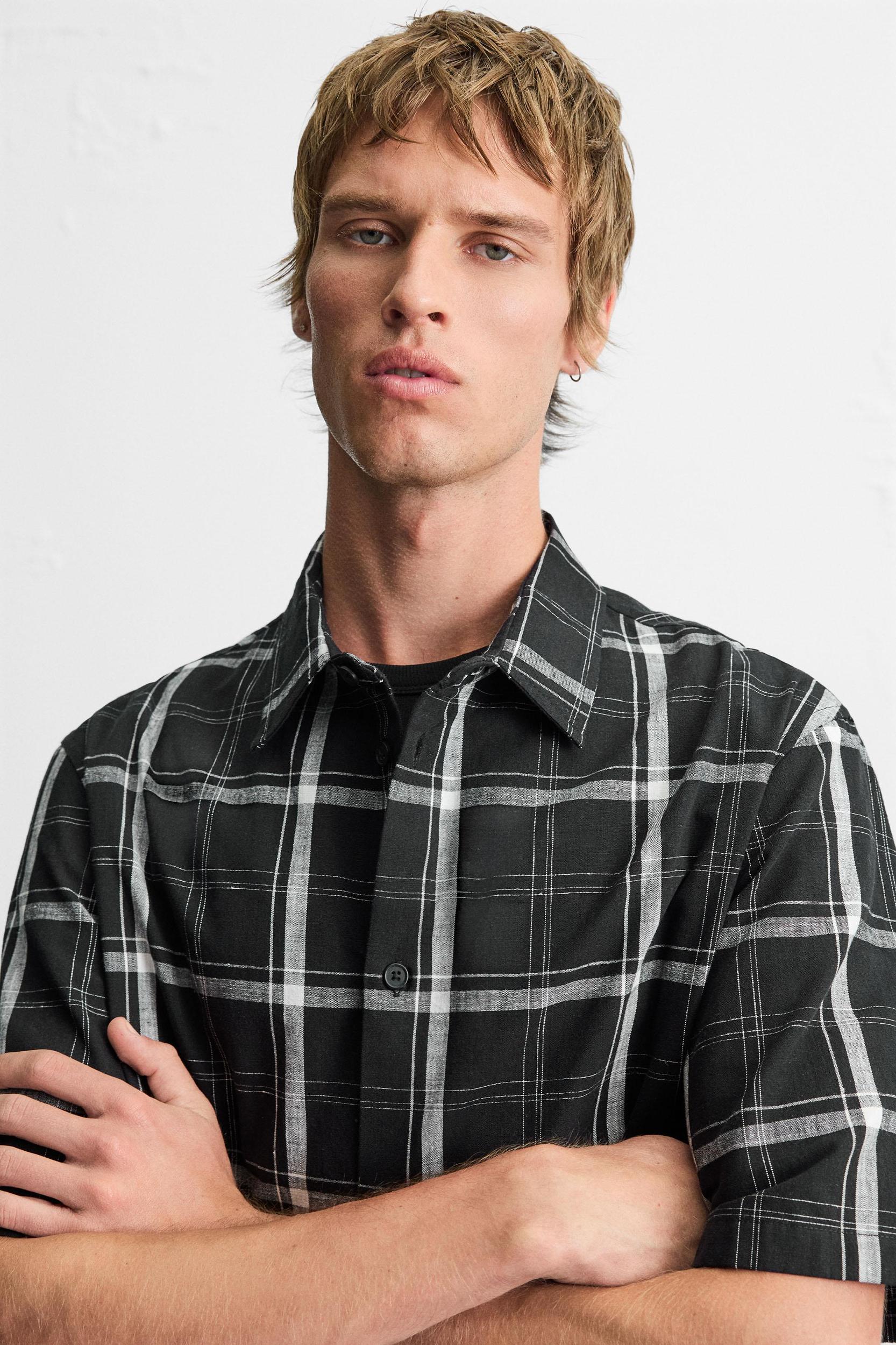 RELAXED FIT PLAID SHIRT Product Image