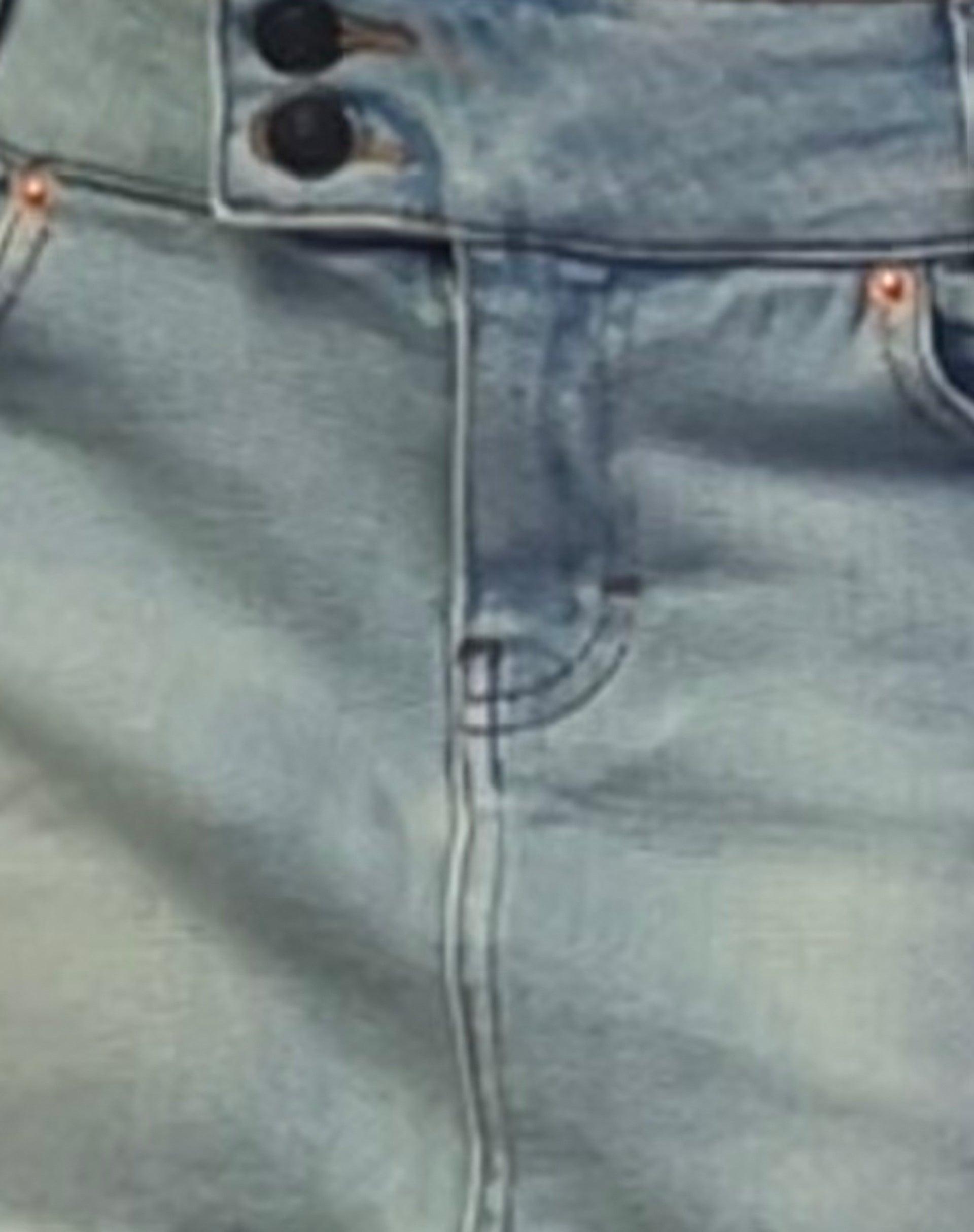 Low Rise Denim Mini Skirt in Super Bleach Female Product Image