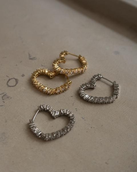 Diamond Heart Bijoux Hoops | LUV AJ Product Image