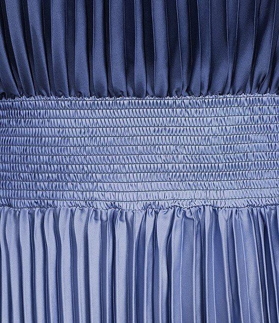 Marina Plus Size Ombre Pleated Halter Dress Product Image