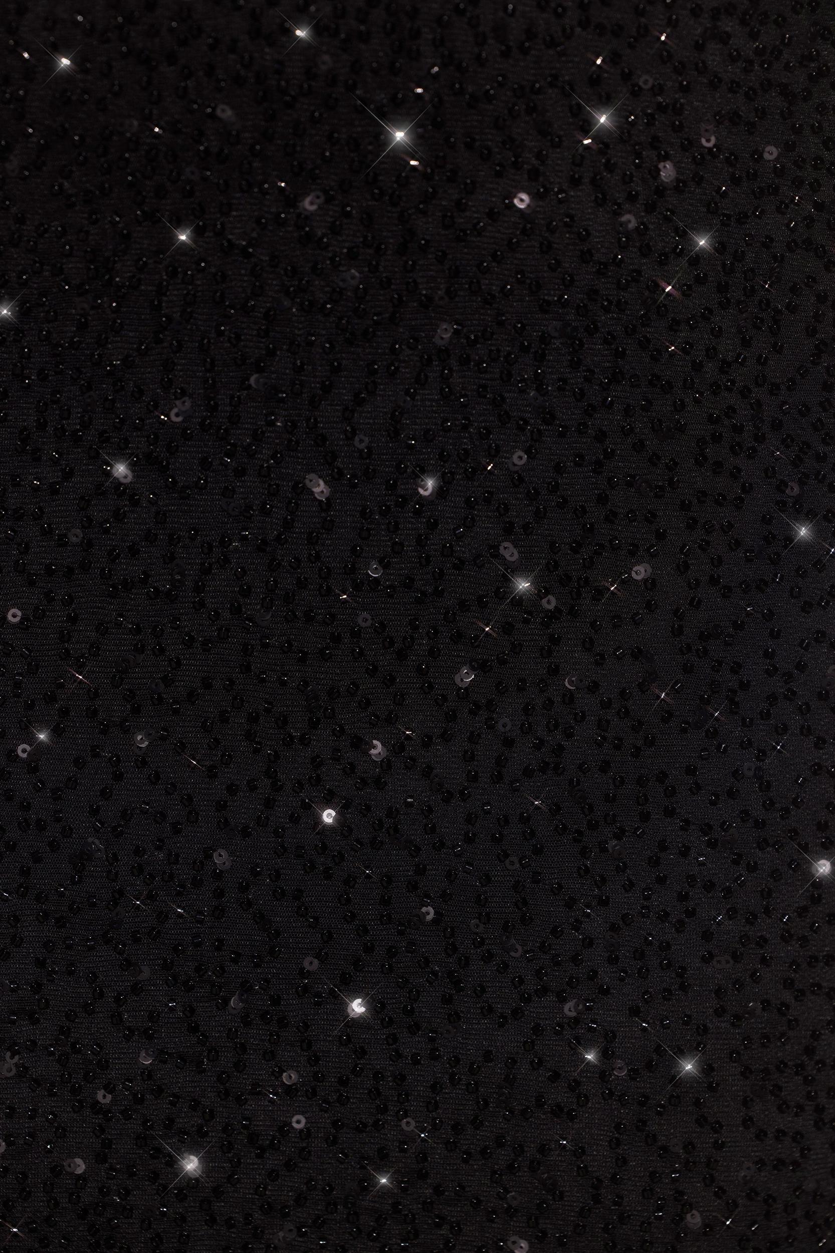 Embellished Plunge Halter Neck Evening Gown in Black Product Image