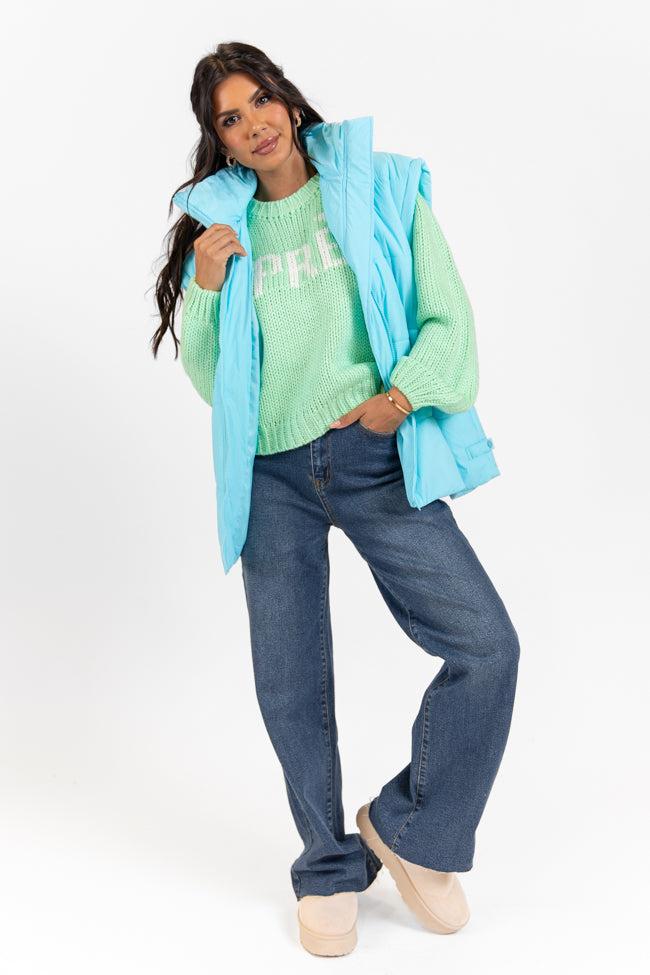 Going Upstate Blue Oversized Puffer Vest FINAL SALE Product Image