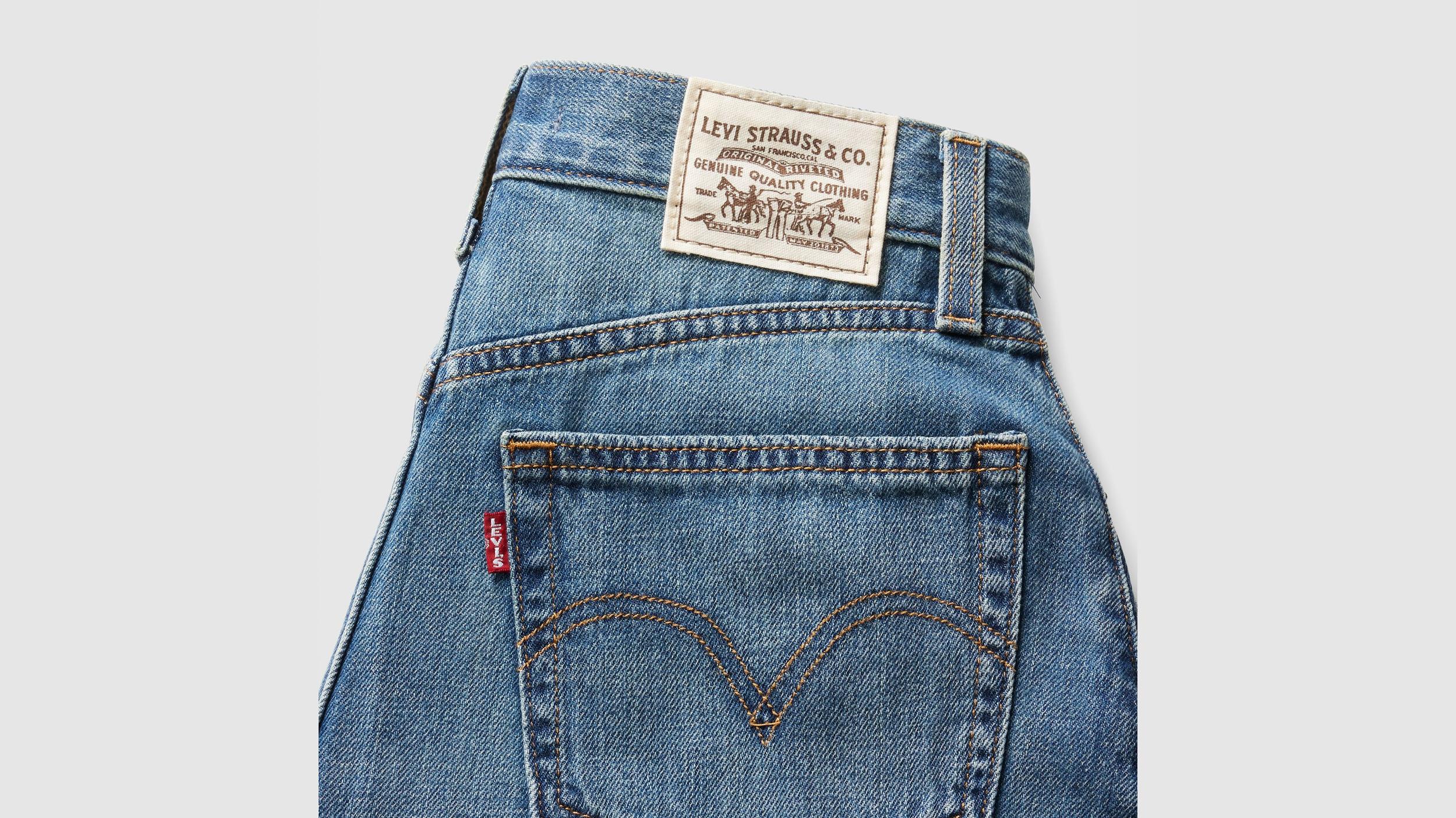 High Rise Baggy Linen+ Denim Lightweight Women's Shorts Product Image