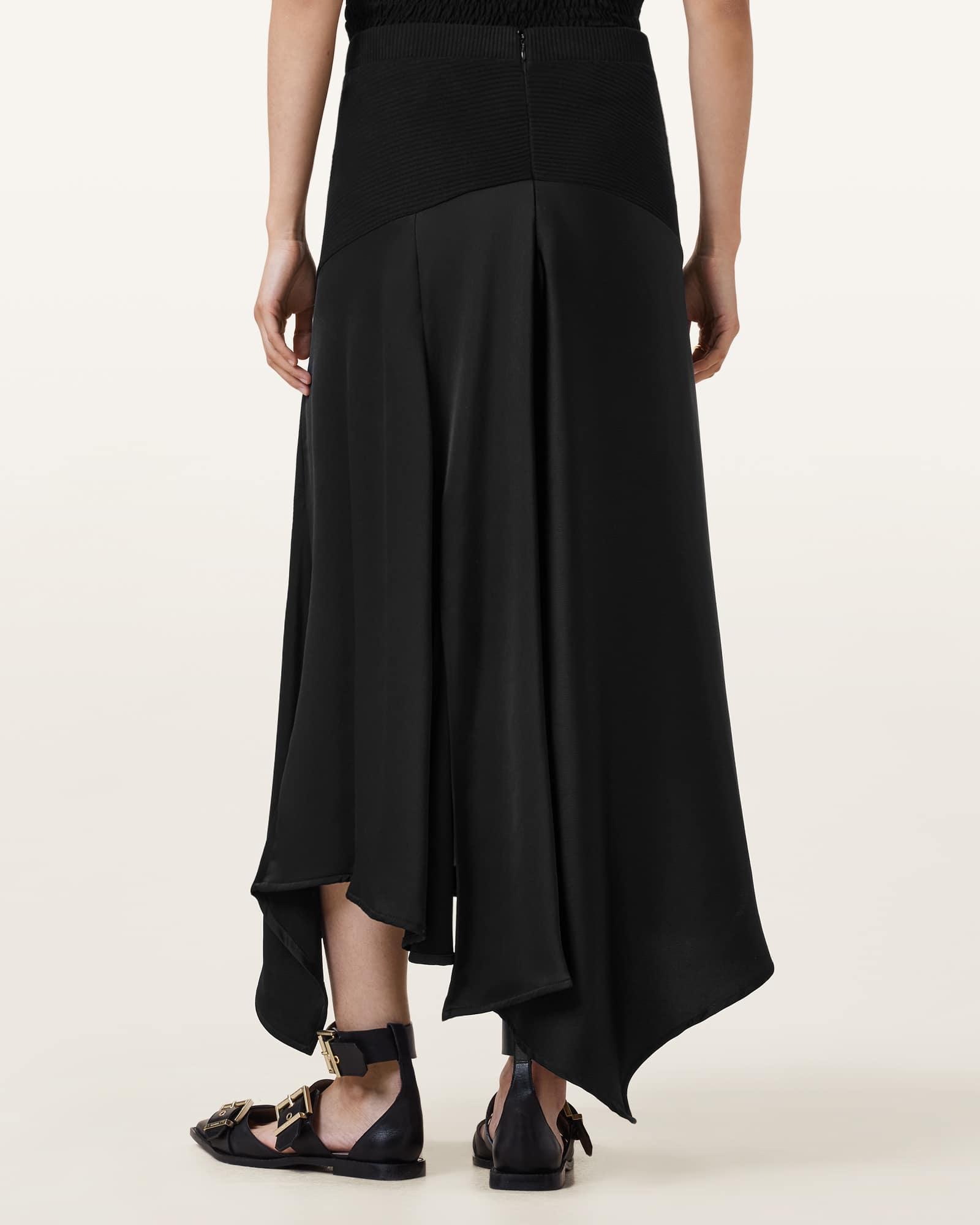 Pia Satin Asymmetric Maxi Skirt Product Image