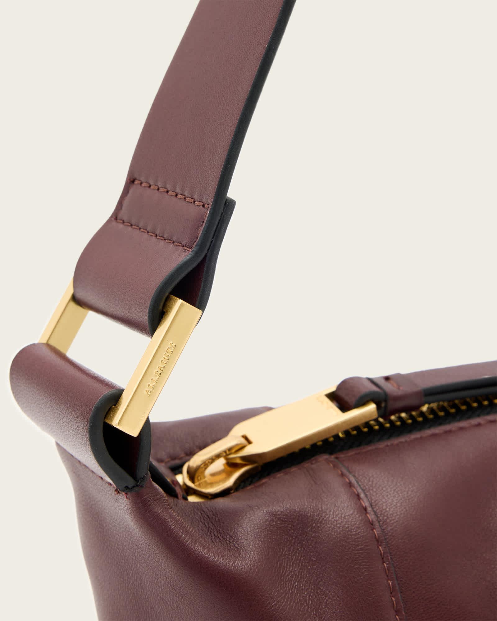 Vega Leather Mini Bag Dark Red | ALLSAINTS US Product Image